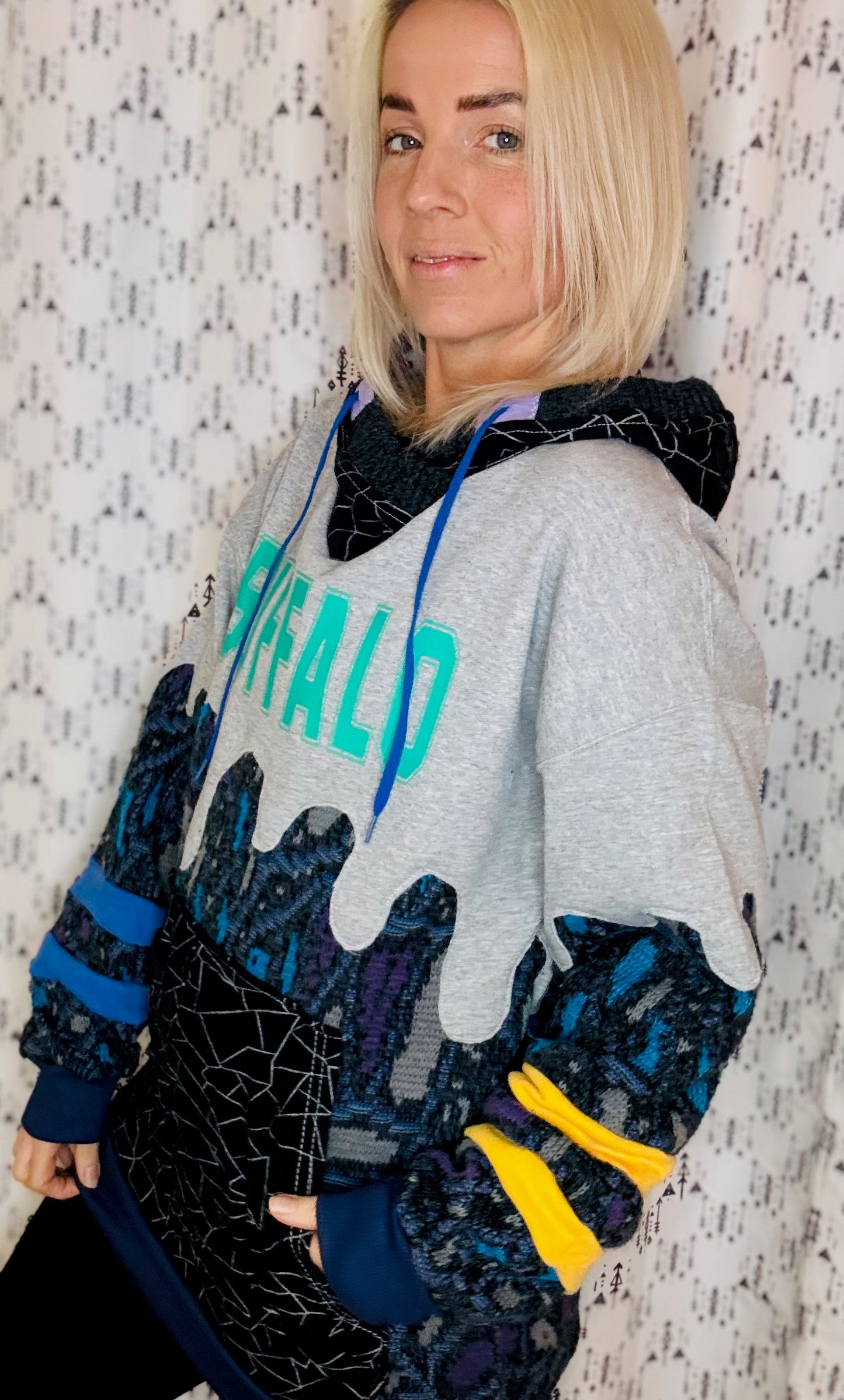 Grey 80's vs 90's Buffalo Drip Hoodie Size- Unisex M/L