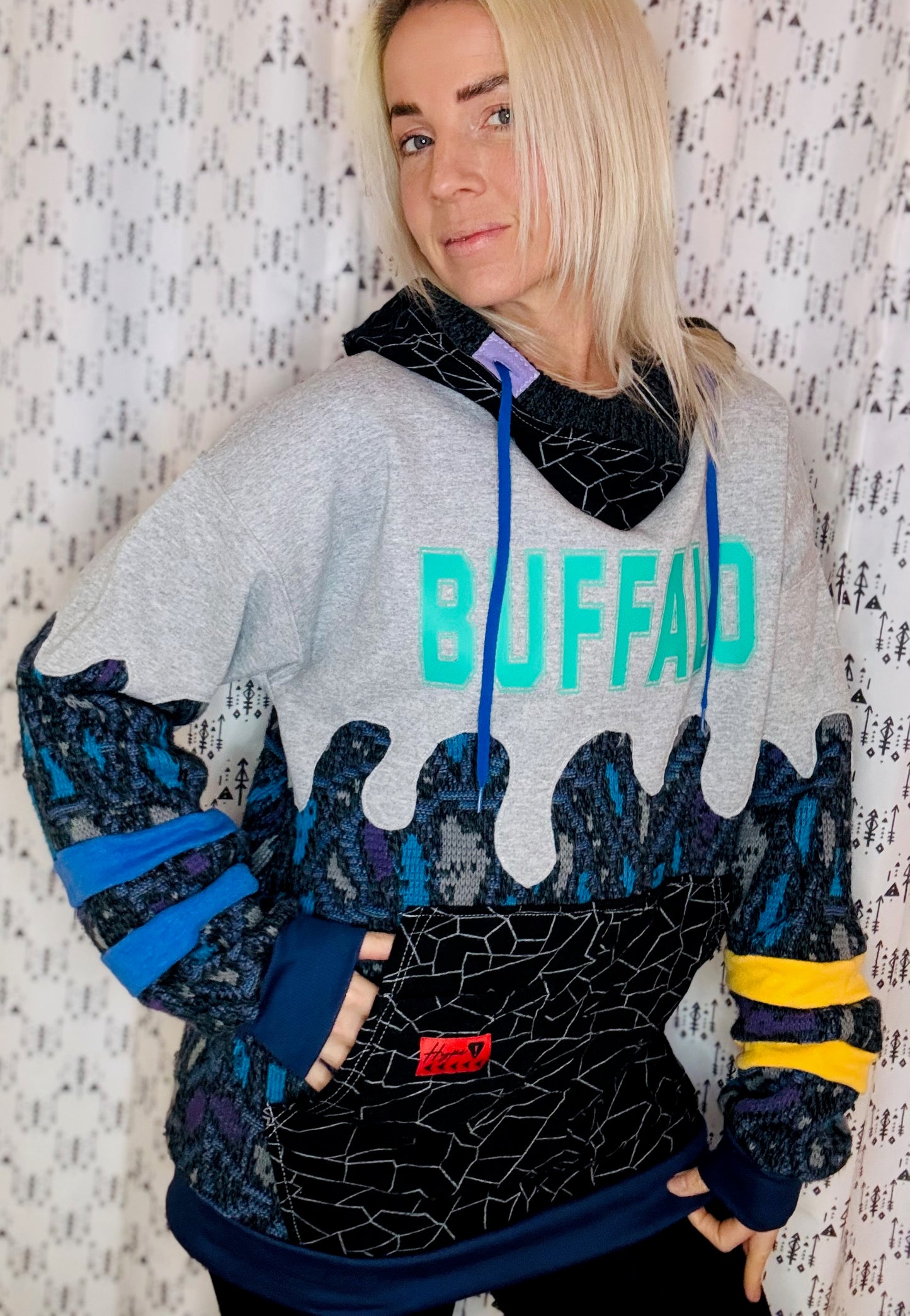 Grey 80's vs 90's Buffalo Drip Hoodie Size- Unisex M/L