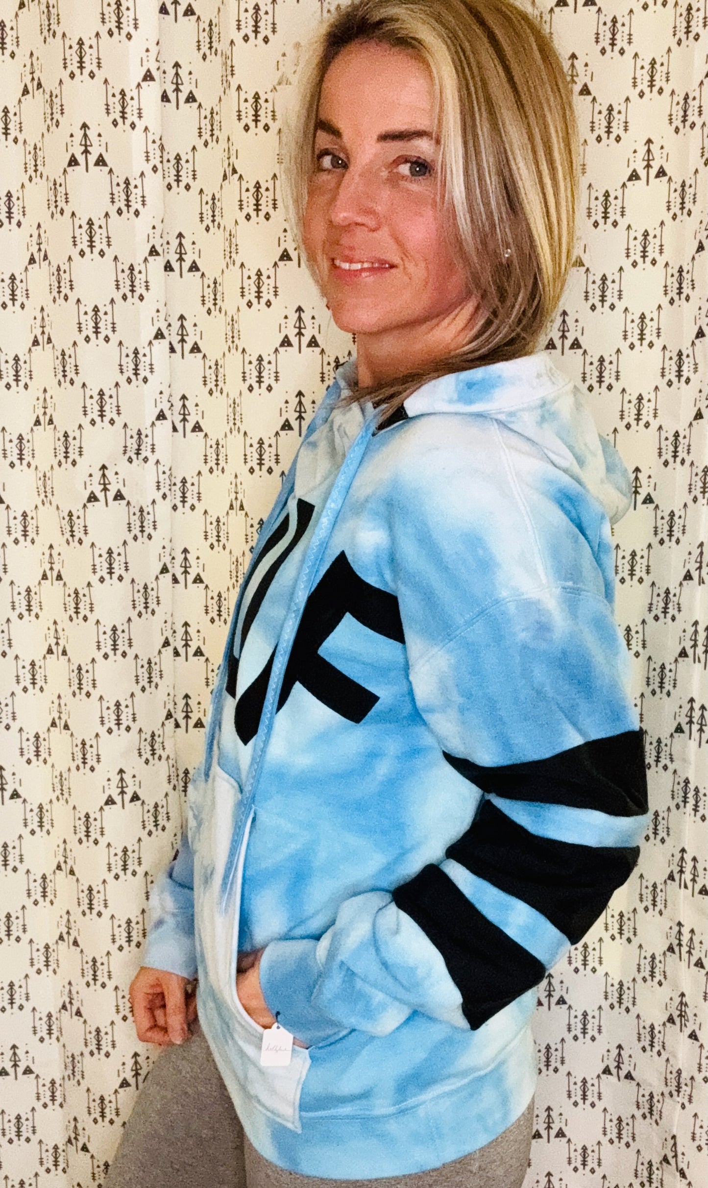 Blue Skies Custom Tie Dye Hoodie Size- Unisex S/M