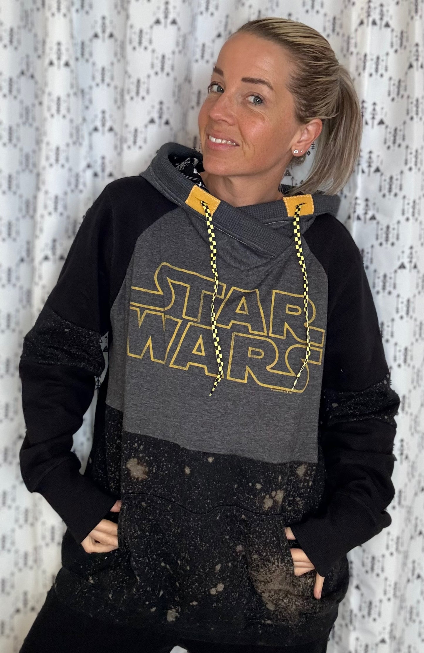 Black & Bleached May the Fourth Custom Hoodie Size- Unisex L/XL