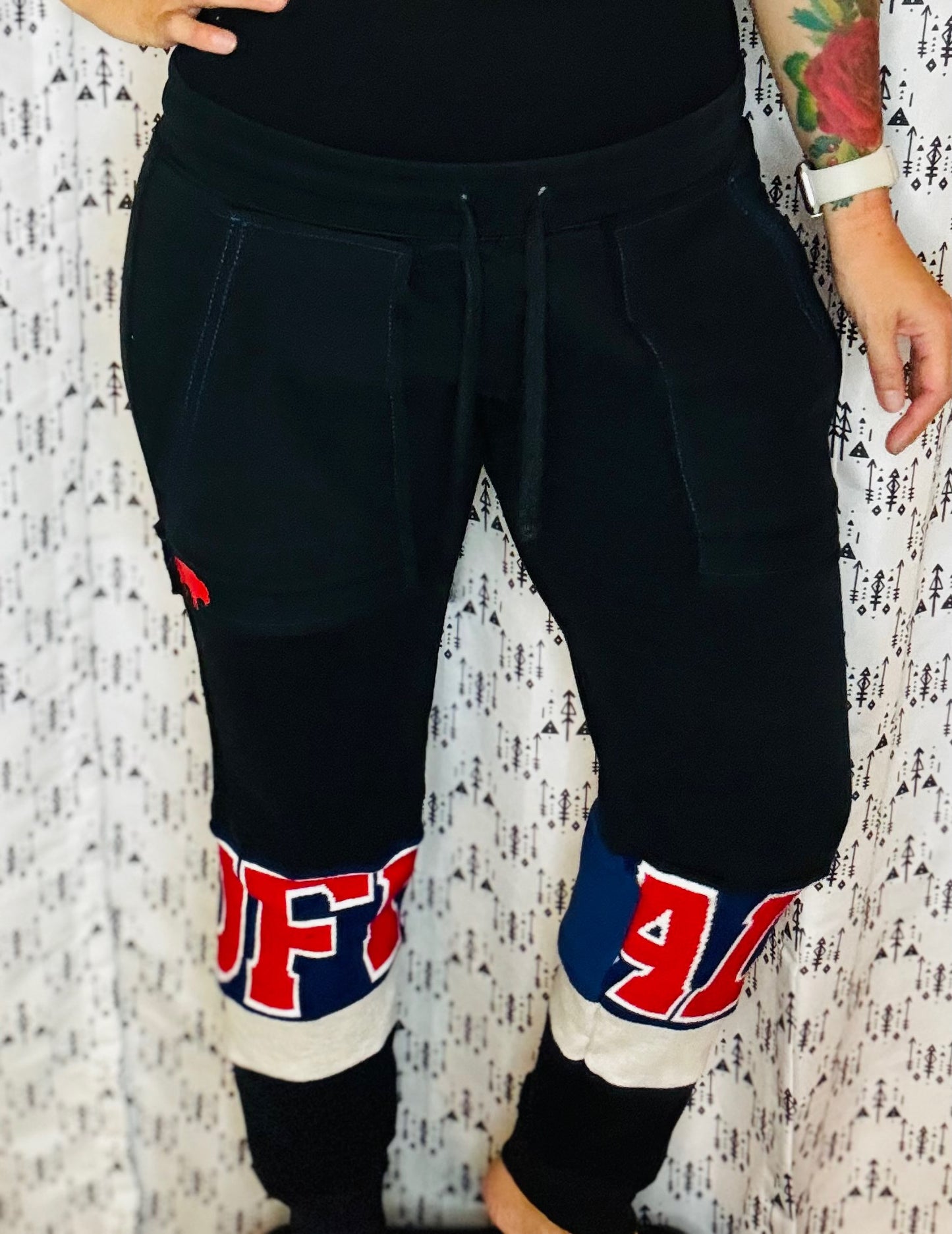 Red, Blue, & Black Buffalo Joggers Size- Unisex S/M