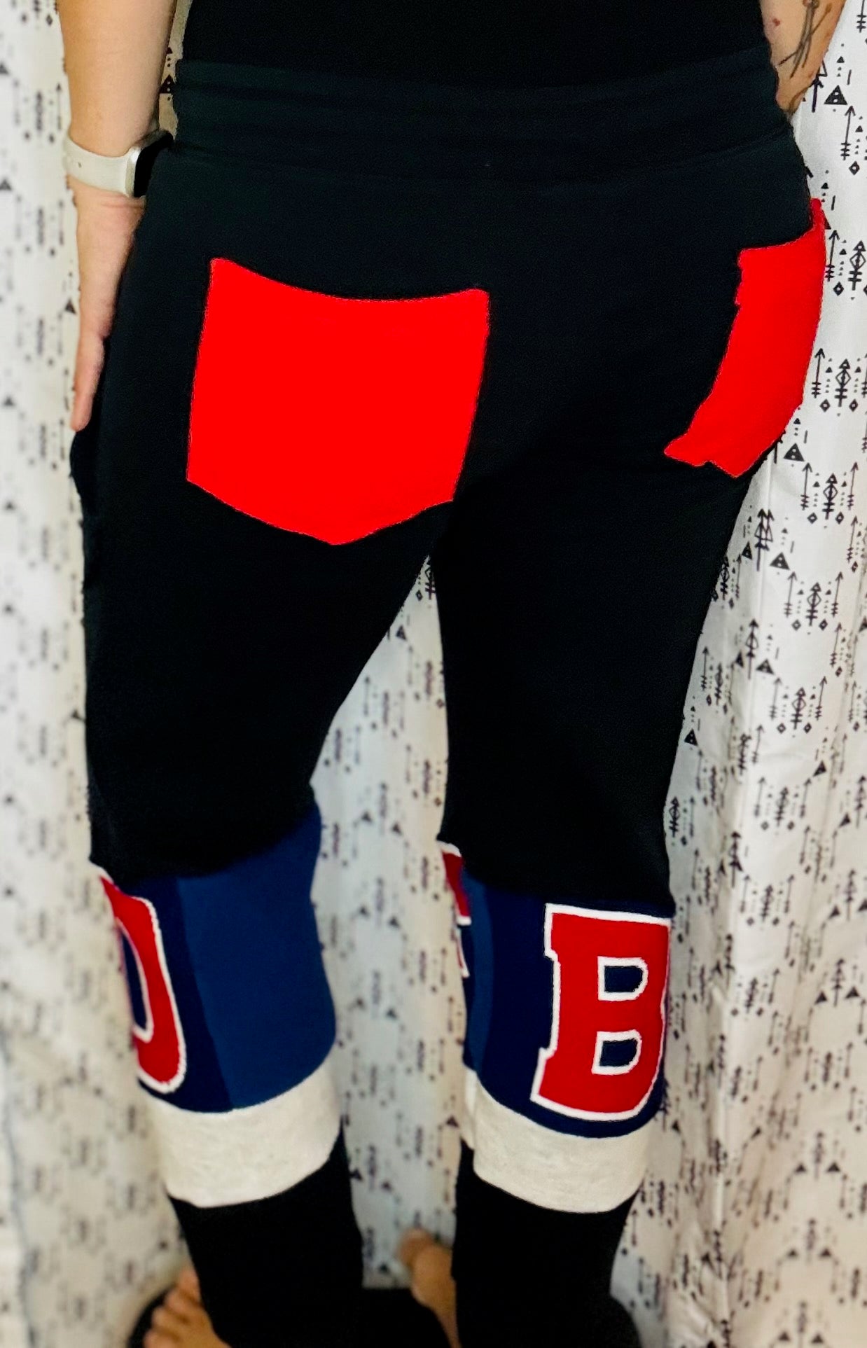 Red, Blue, & Black Buffalo Joggers Size- Unisex S/M
