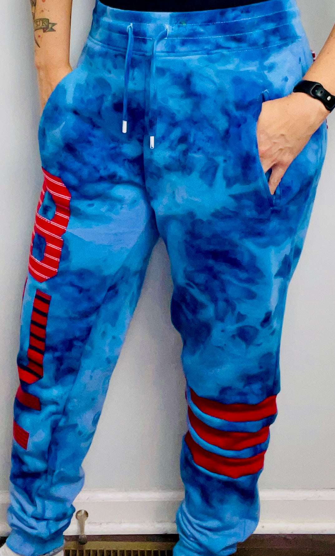 Blue Tie-Dye BUF Joggers Size- Unisex M/L