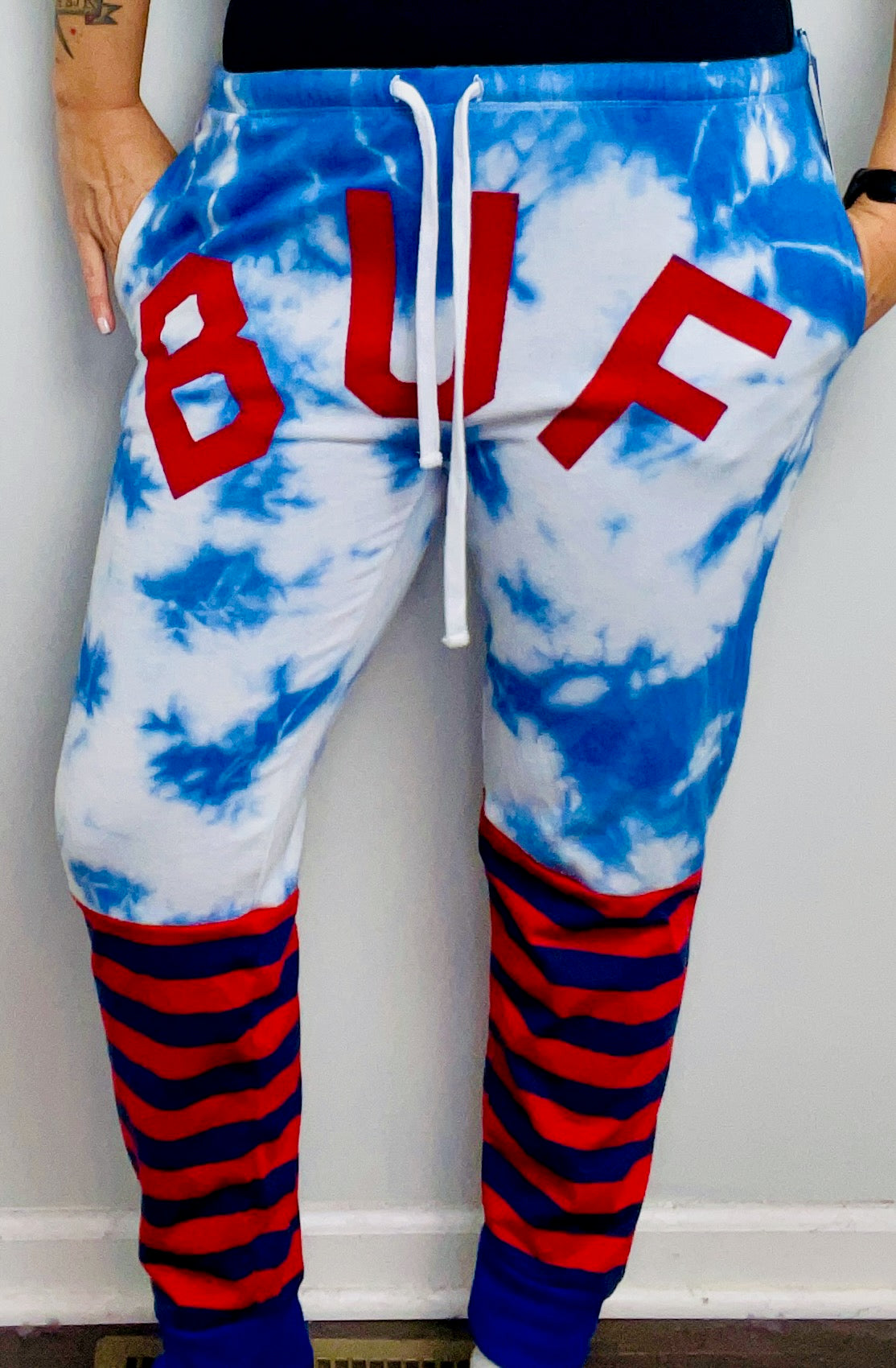Blue Tie-Dye BUF Joggers Size- Unisex XS/S