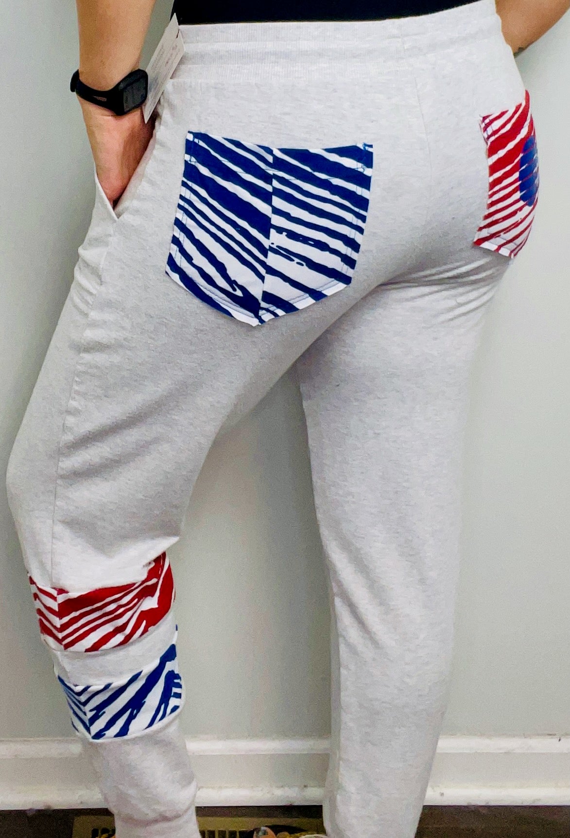 Light Grey Zubaz Buffalo Joggers Size- Unisex S/M