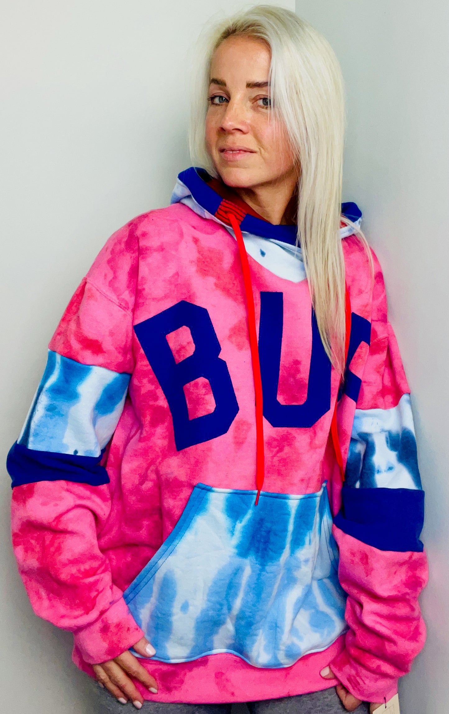 Red Tie-Dye BUF Hoodie Size- Unisex L/XL