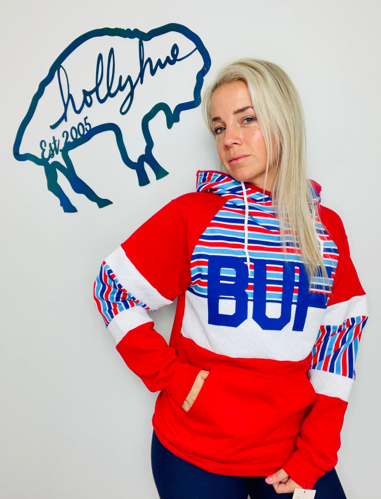 Red Bomb-Pop BUF Hoodie Size- Unisex S/M