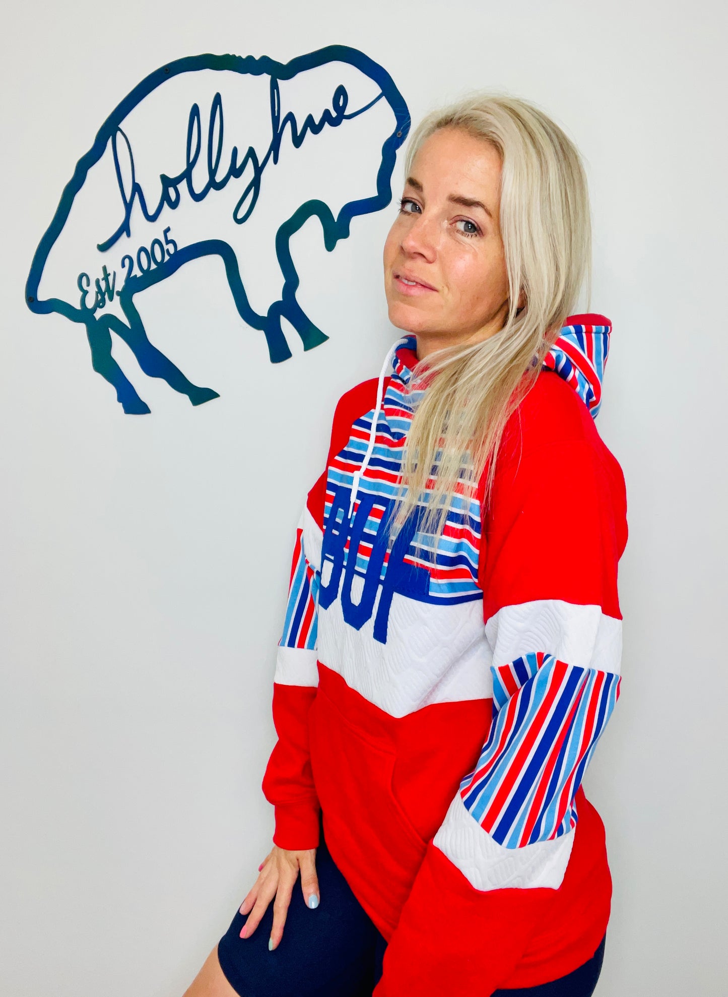 Red Bomb-Pop BUF Hoodie Size- Unisex S/M