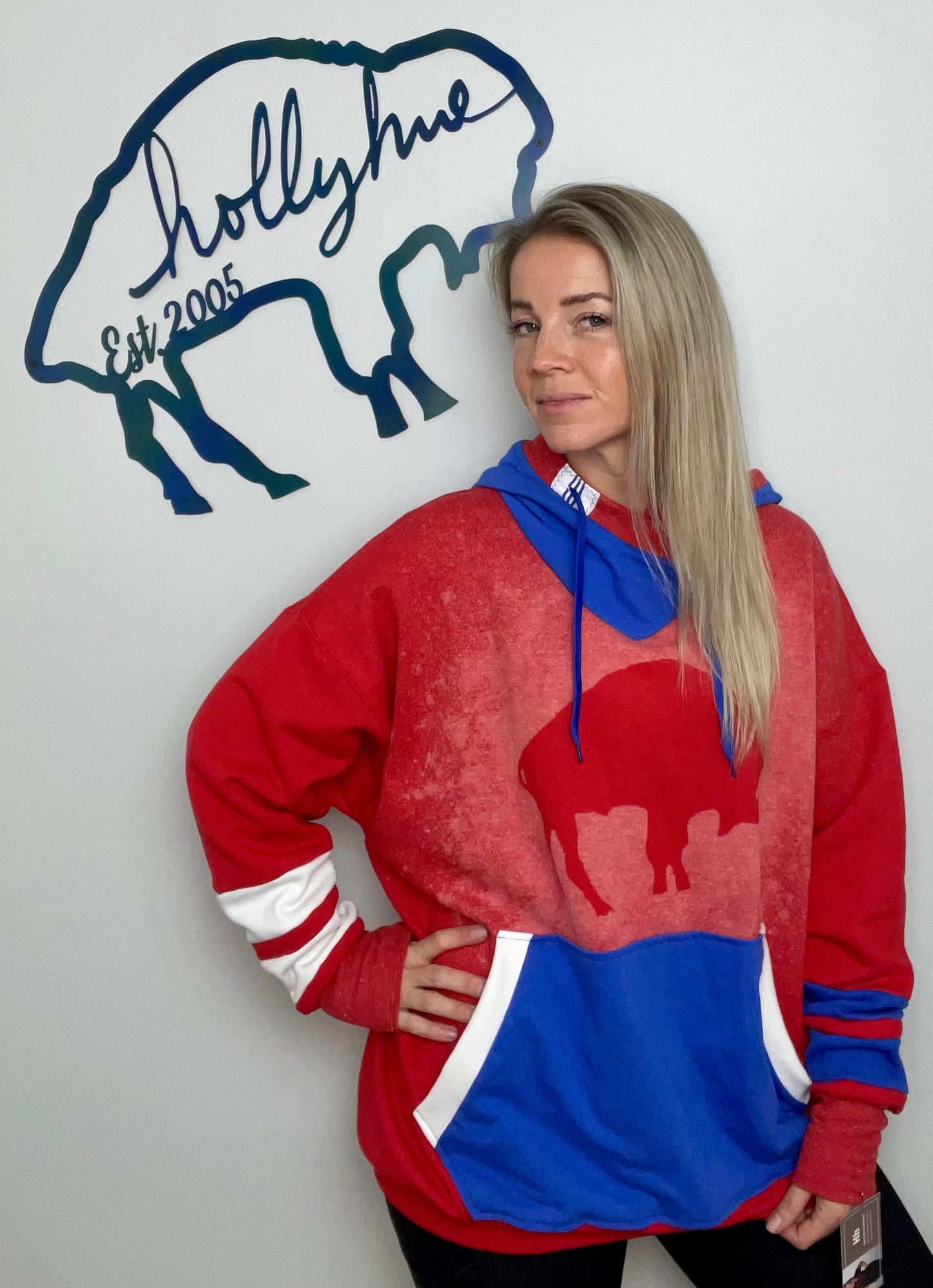 Red Varsity Burnout Hoodie Size- Unisex XL/2X