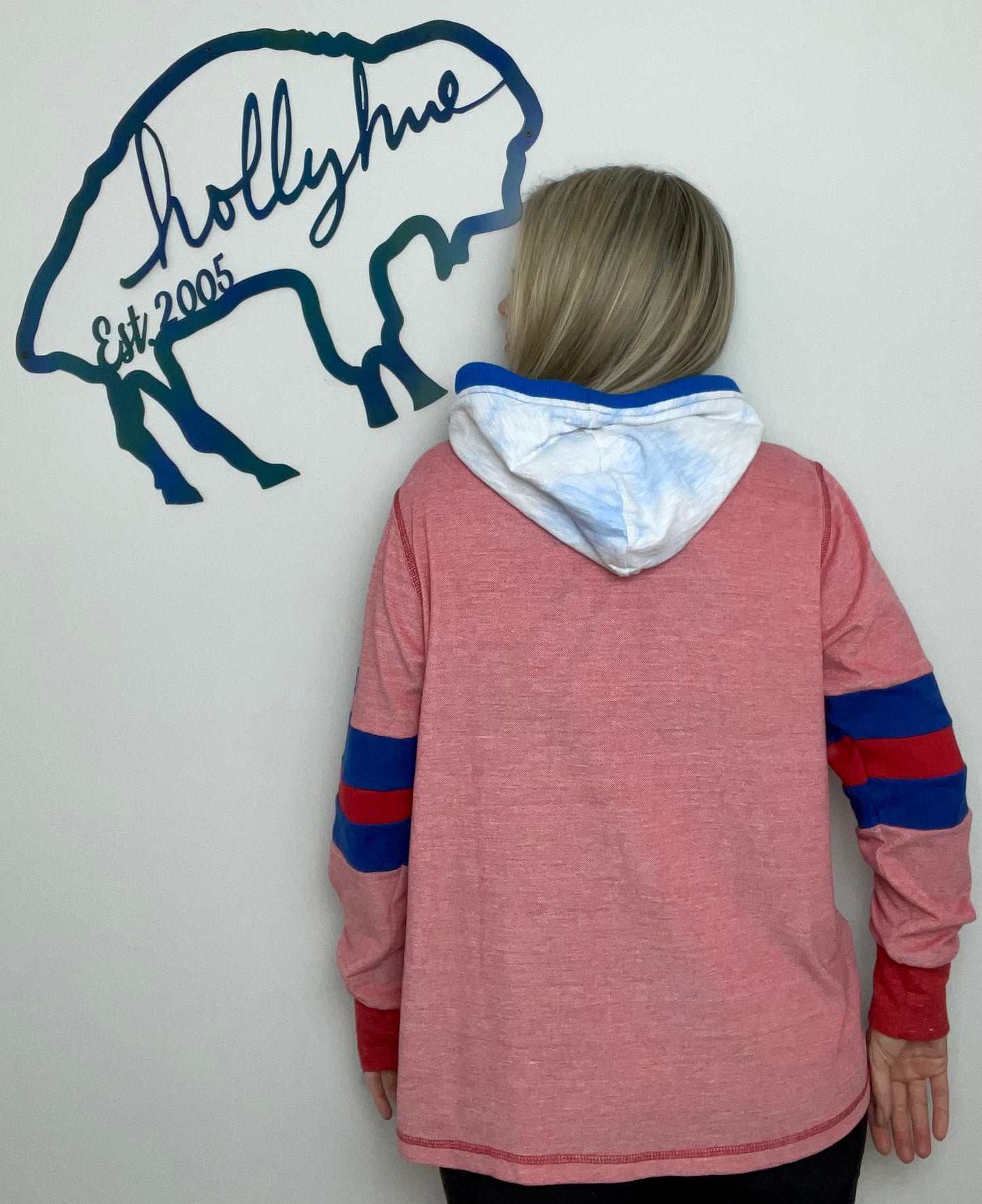 Cloud Tie Dye and Red Hoodie Size- Unisex M/L