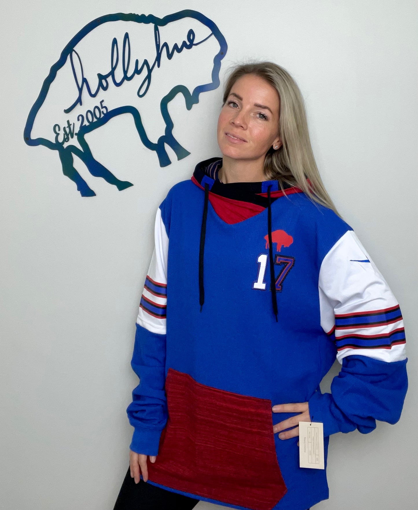 Blue Hybrid #17 Hoodie Size- Unisex XL/2X