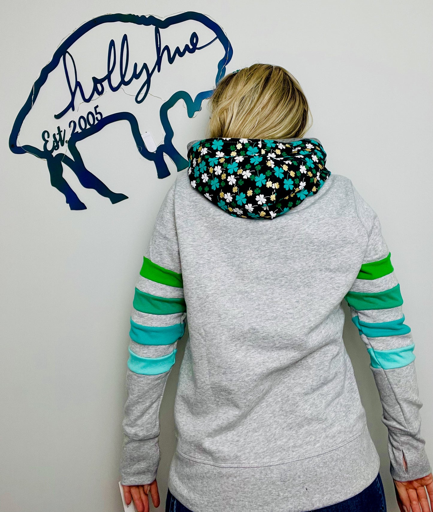 Grey Ombre' Lucky Hoodie Size- Women's S/M