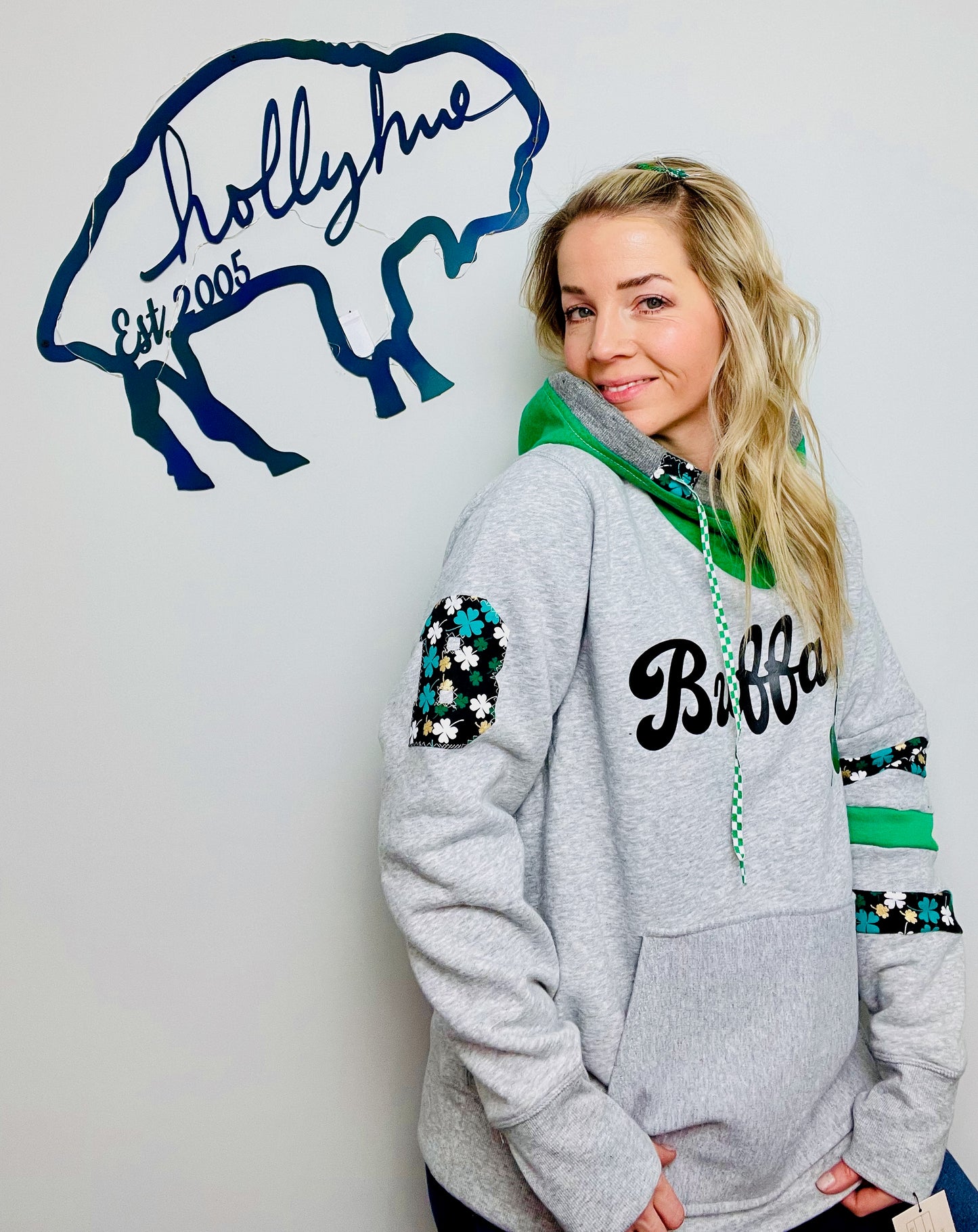 Grey Buffalo Irish Hoodie Size- Unisex M/L