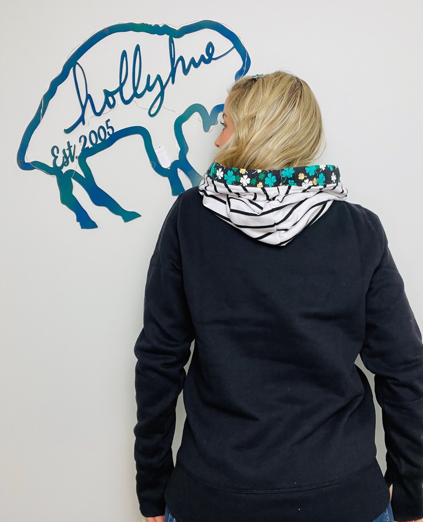 Black Buffalo Shamrocks Hoodie Size- Unisex M/L