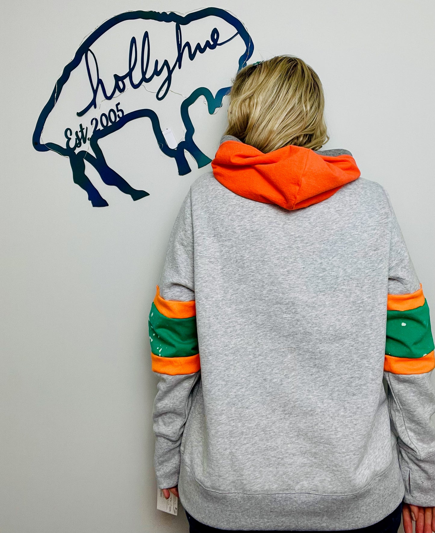 Grey BUF Bleached Irish Hoodie Size- Unisex M/L
