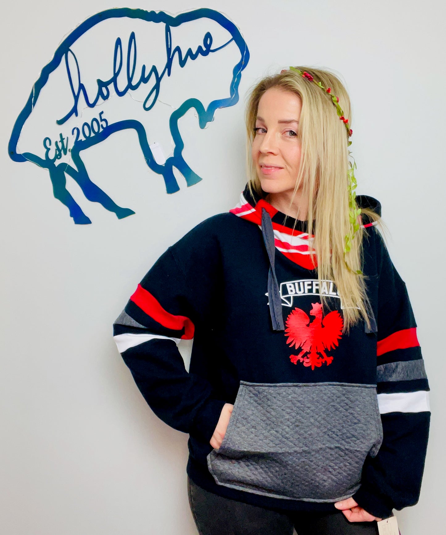 Dyngus Day Polish Falcon Buffalo Hoodie Size- Unisex L/XL