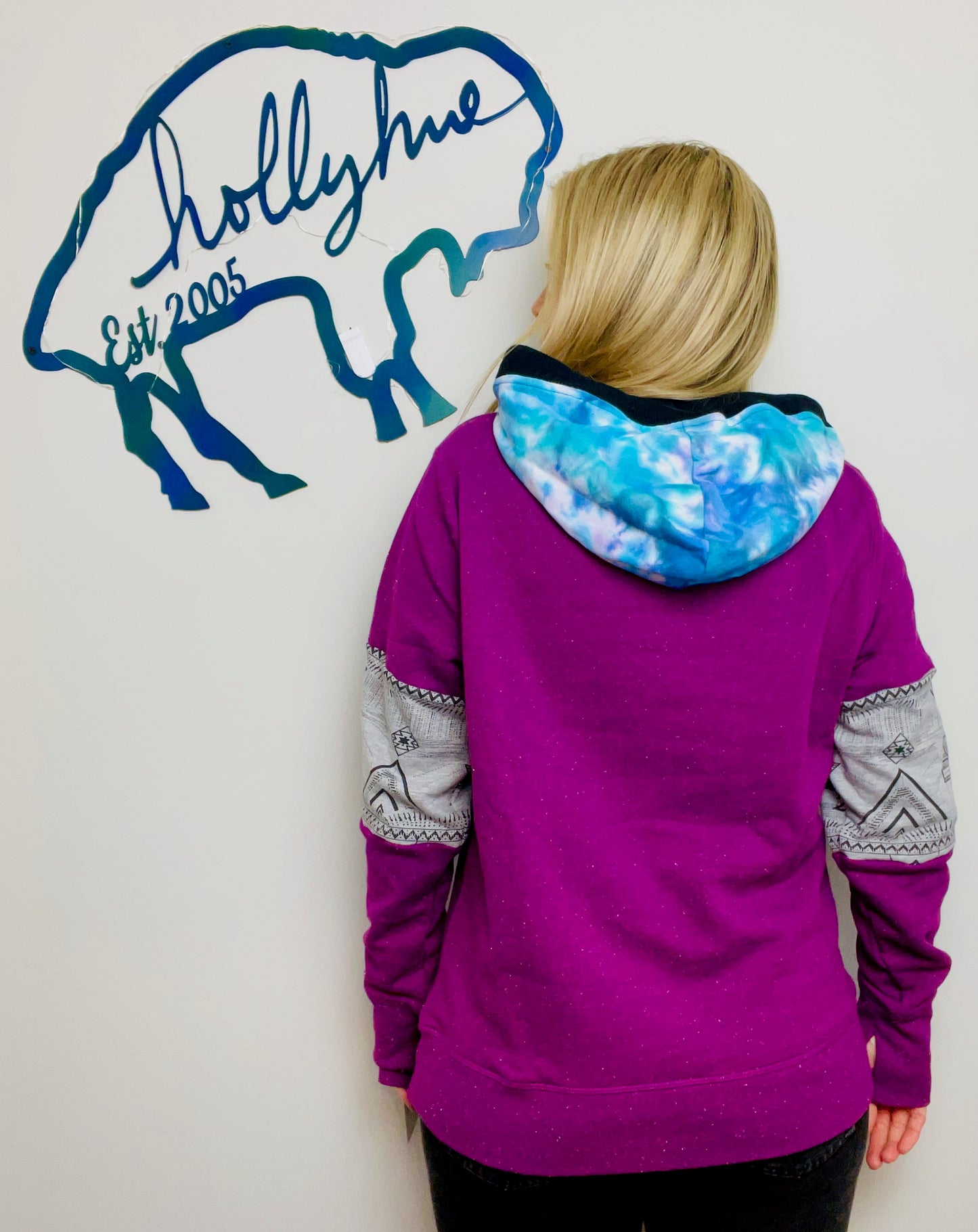 Purple Nebula Galaxy Buffalo Hoodie Size- Women's L/XL