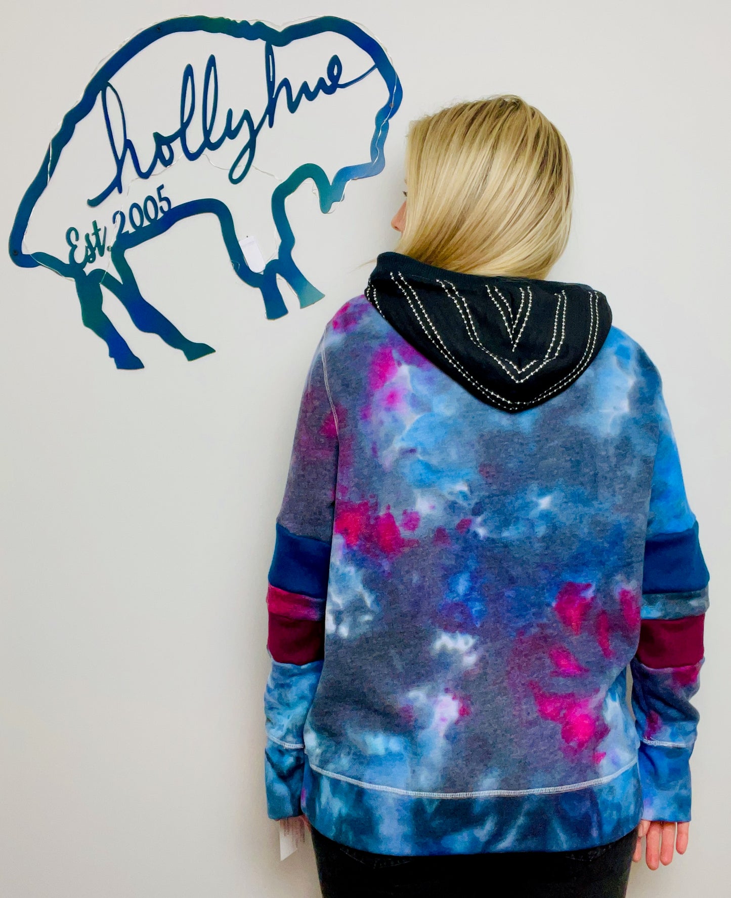 Hues of Blue Nebula Galaxy BUF Hoodie Size- Women's L/XL