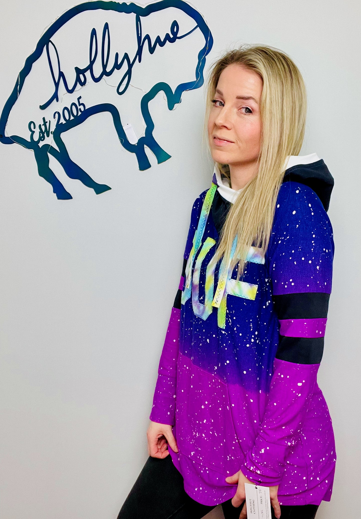 Ombre' Purple Nebula Galaxy BUF Hoodie Size- Women's L/XL