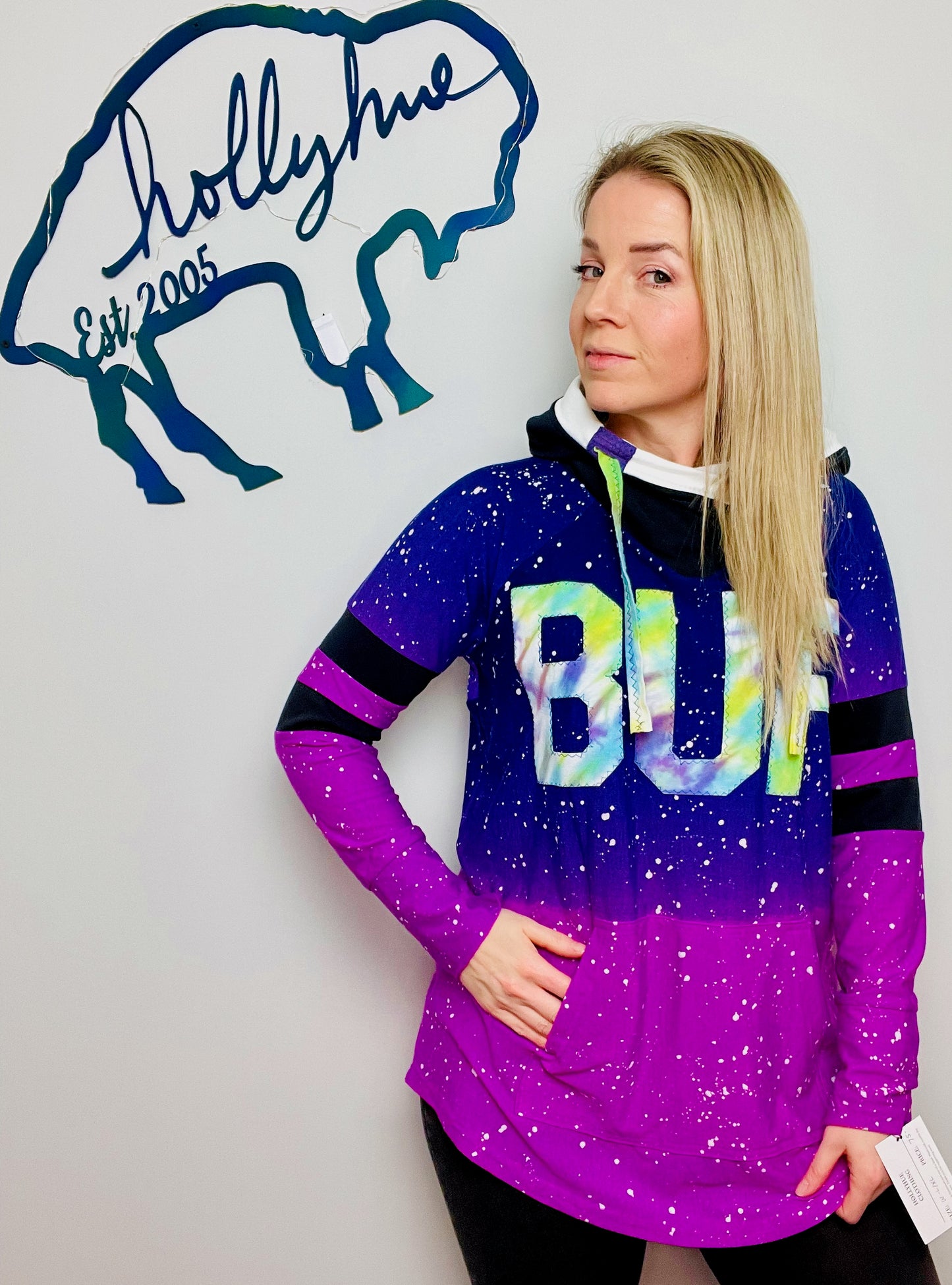 Ombre' Purple Nebula Galaxy BUF Hoodie Size- Women's L/XL