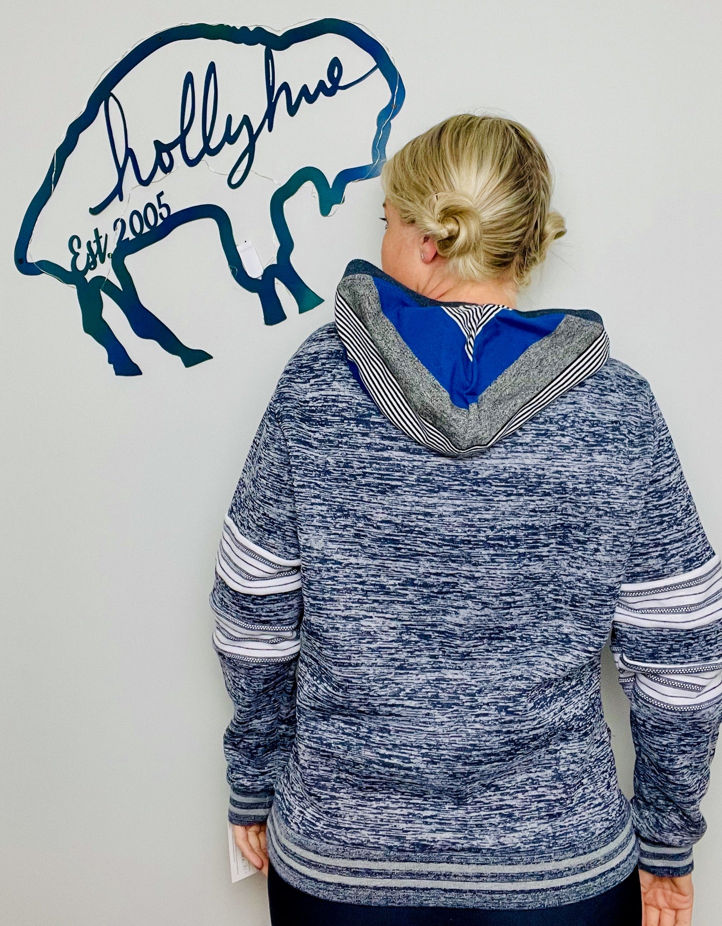Heather Blue StarWars Mando Hoodie Size- Unisex S/M