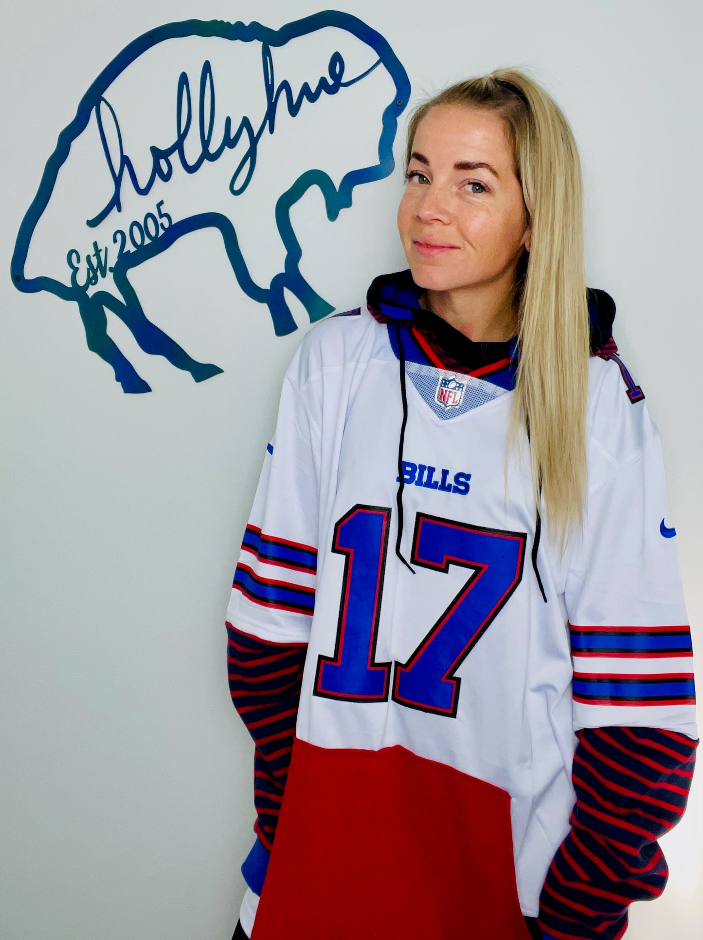 White #17 Jersey Hoodie Size- Unisex 2X