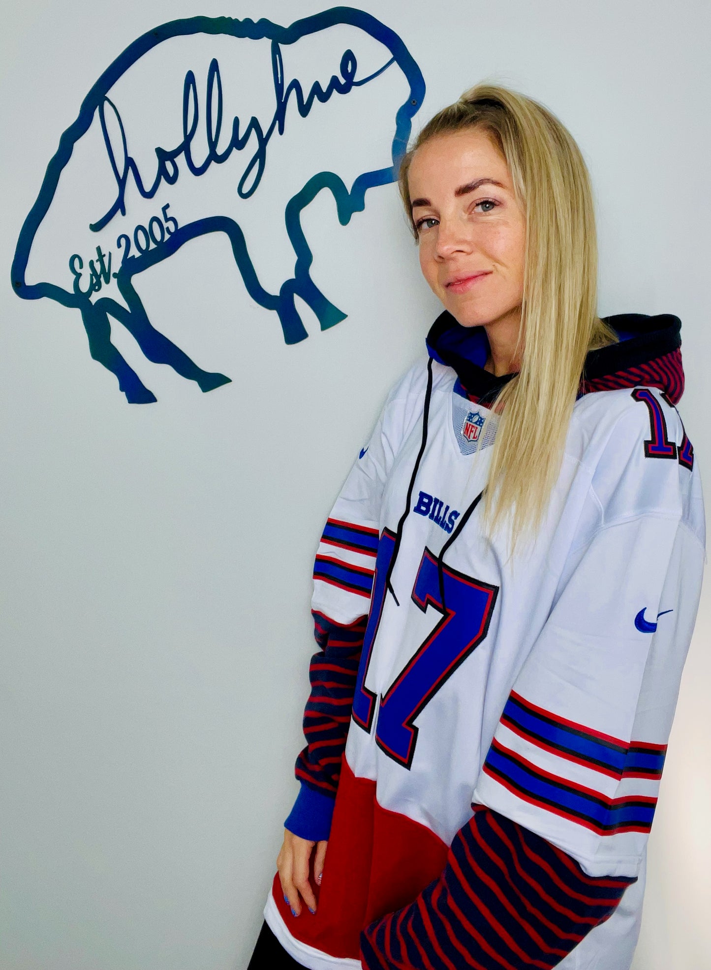 White #17 Jersey Hoodie Size- Unisex 2X