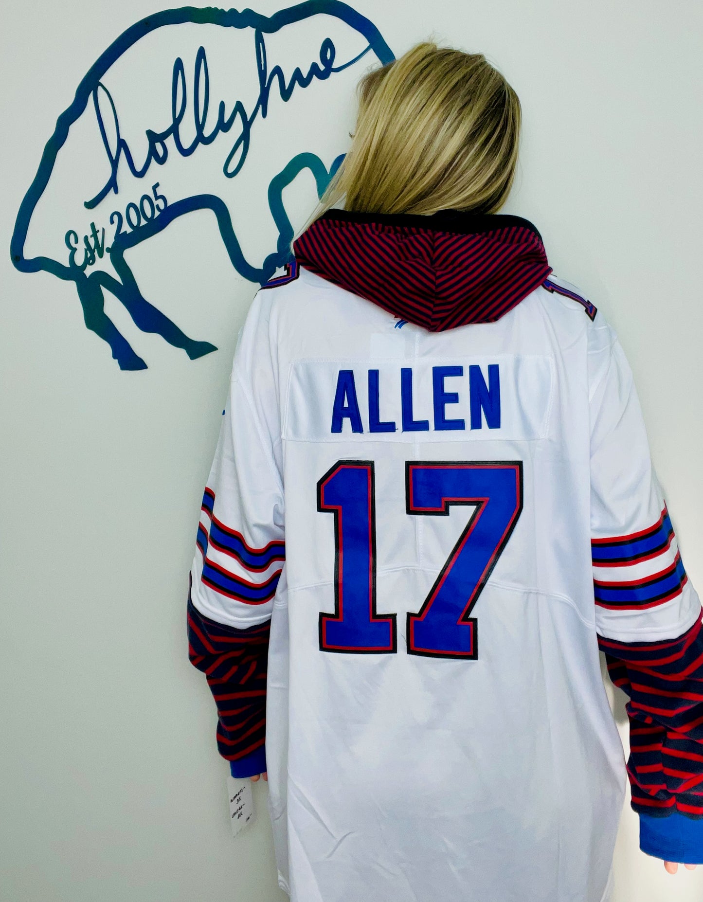 White #17 Jersey Hoodie Size- Unisex 2X