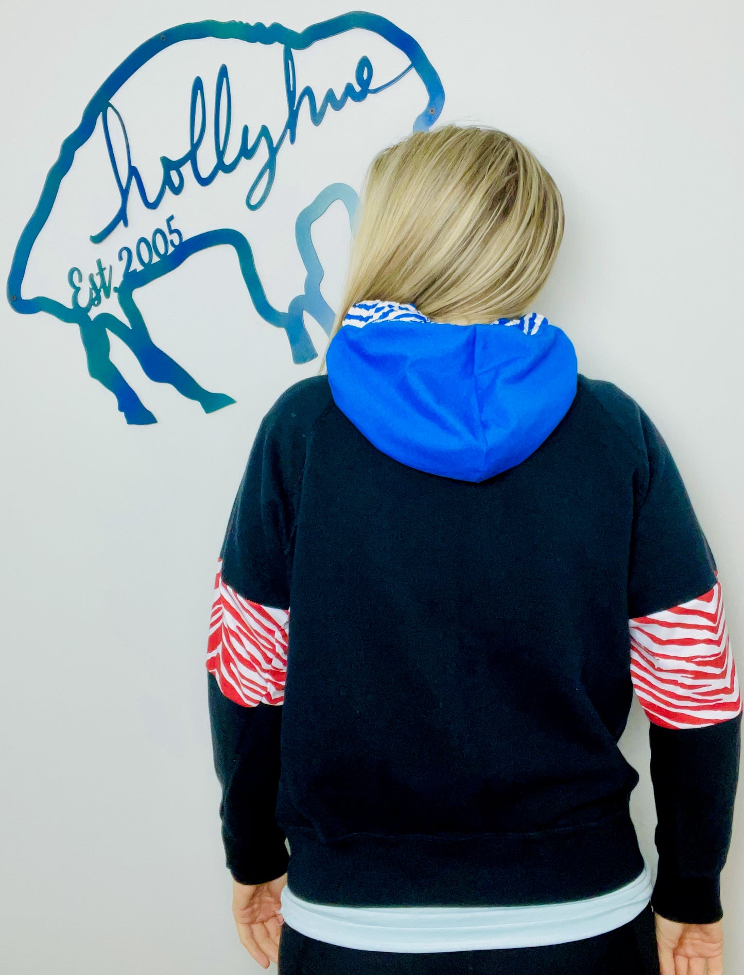 Black With Zubaz Buffalo Hoodie Size- Unisex S/M