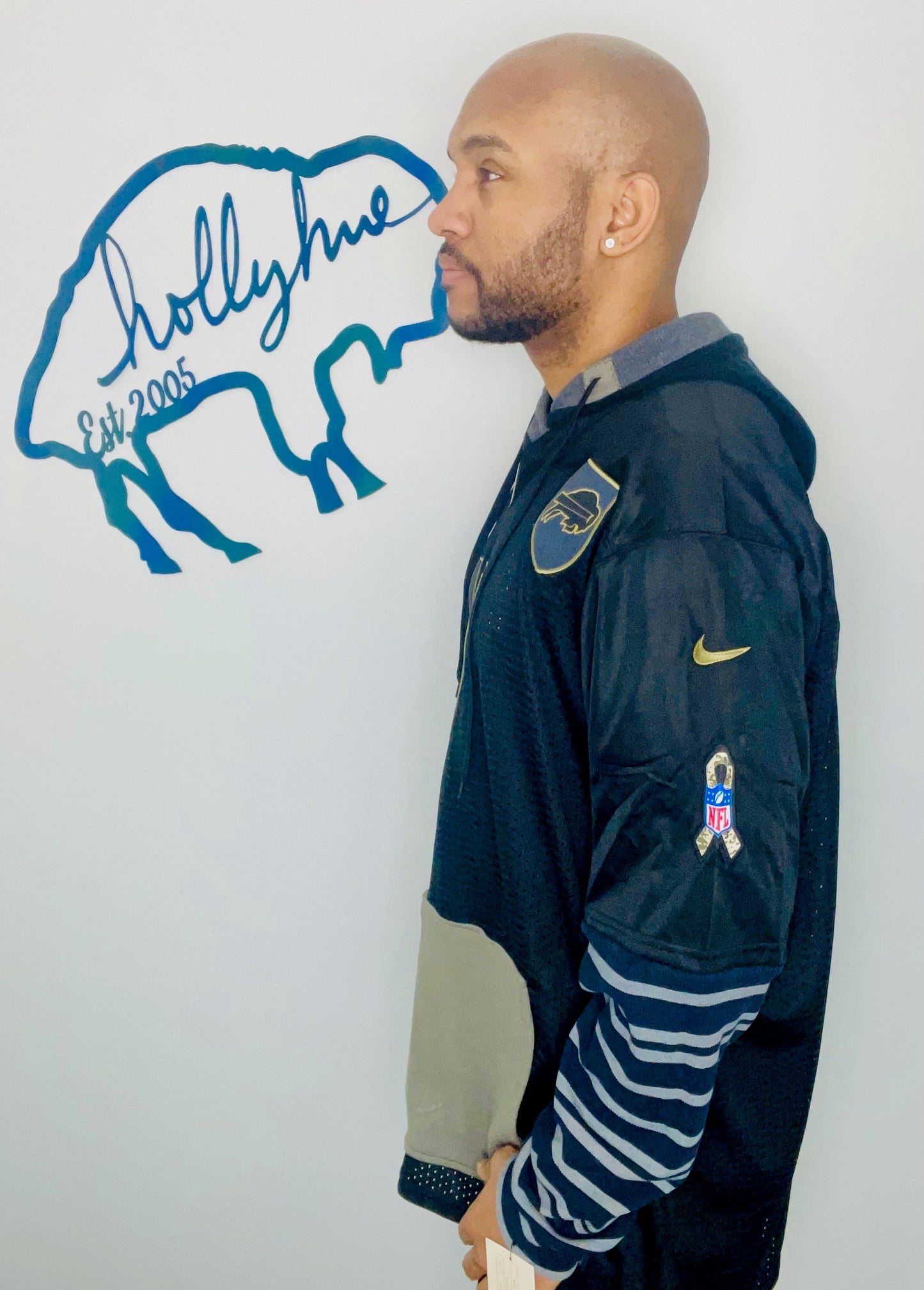 Salute To Service Black #17 Allen Jersey Hoodie Size- Unisex XXL