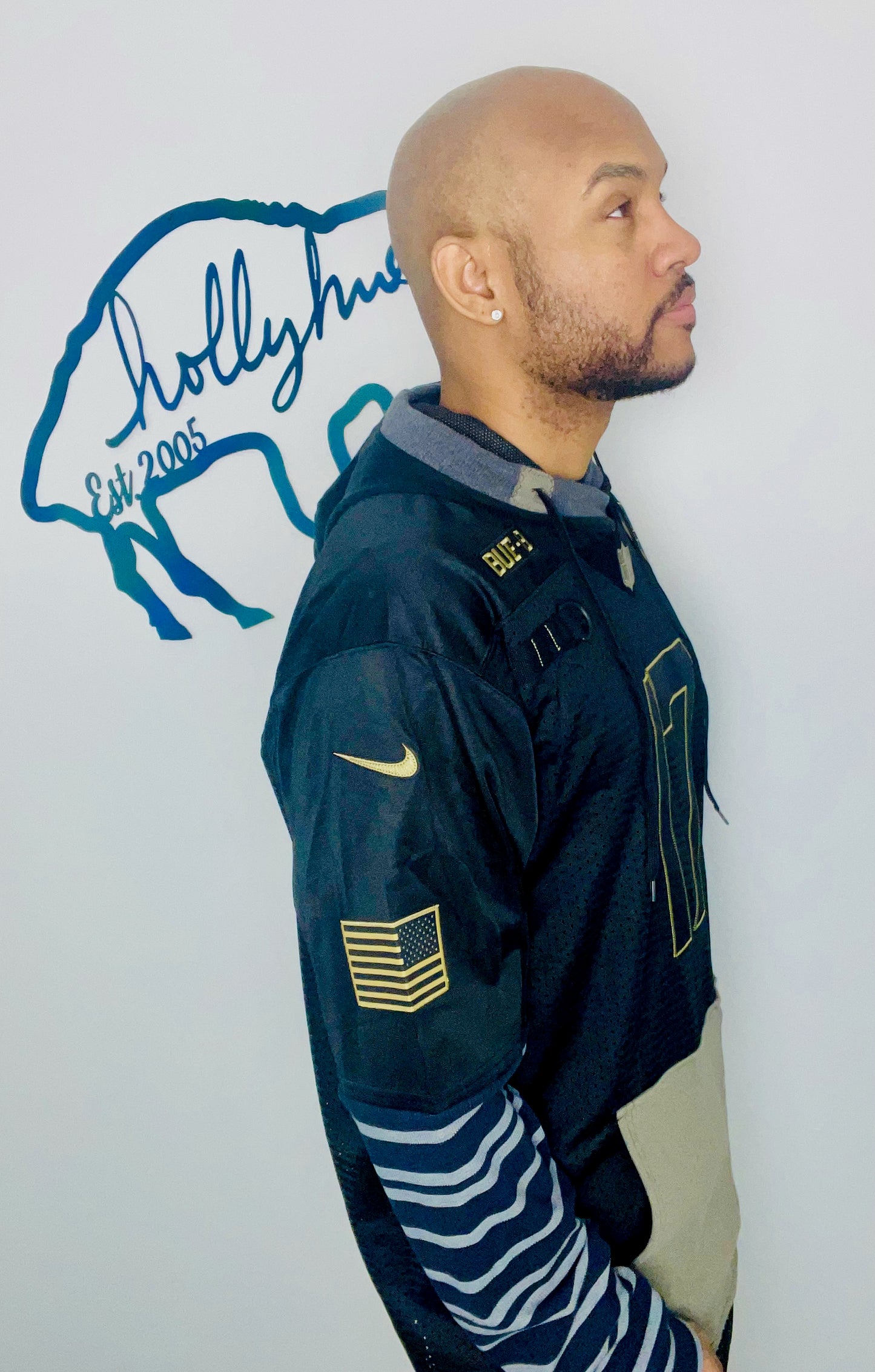 Salute To Service Black #17 Allen Jersey Hoodie Size- Unisex XXL