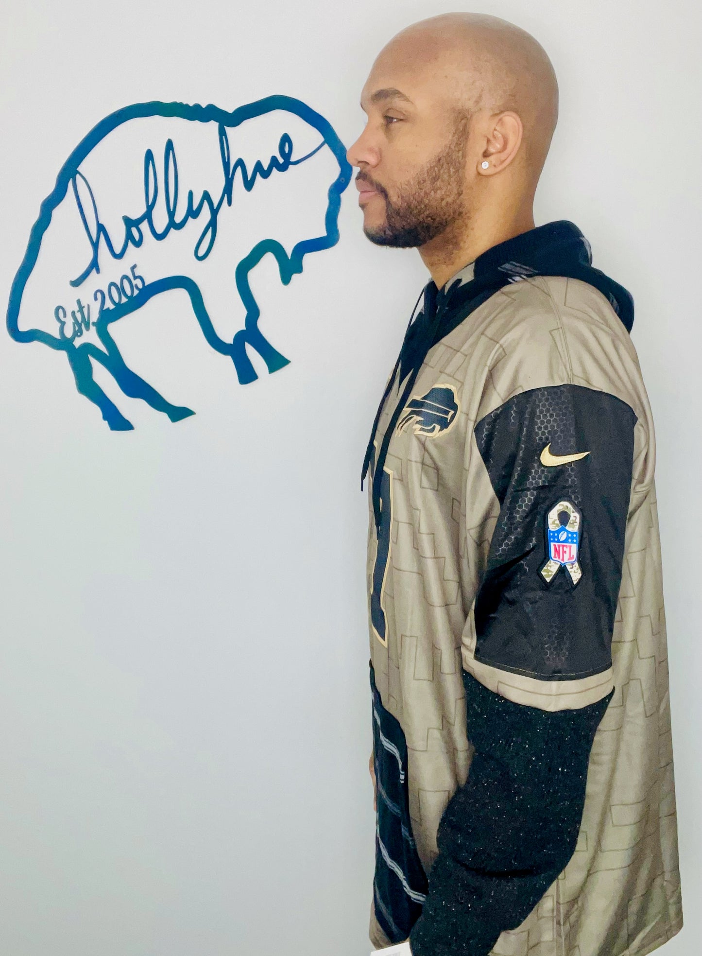 Salute To Service Khaki #17 Allen Jersey Hoodie Size- Unisex XXL