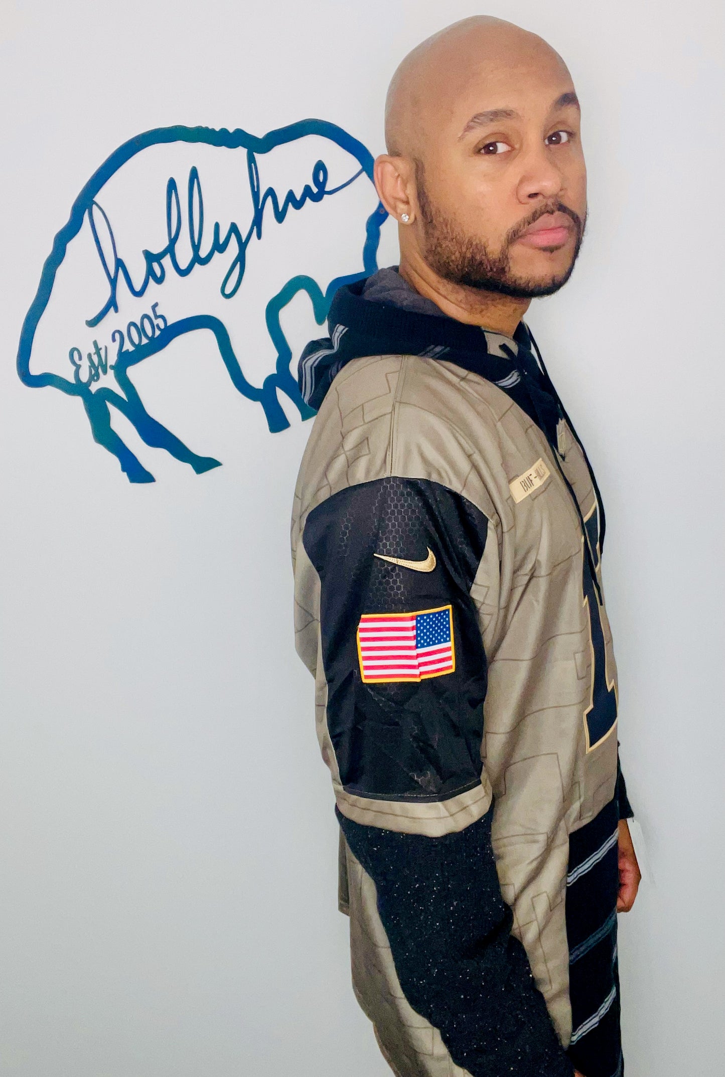 Salute To Service Khaki #17 Allen Jersey Hoodie Size- Unisex XXL