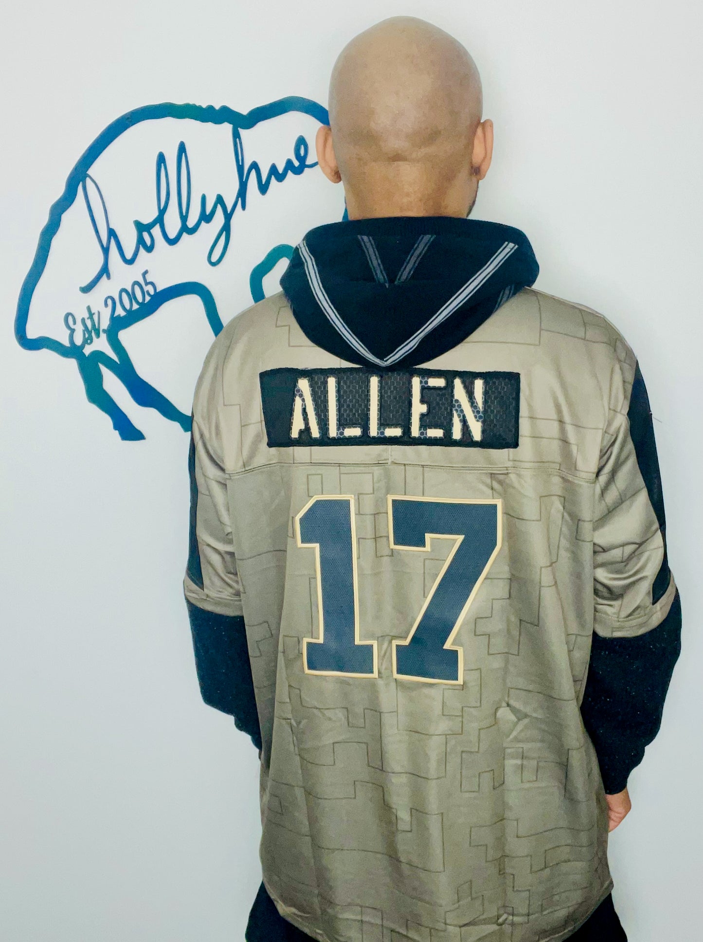 Salute To Service Khaki #17 Allen Jersey Hoodie Size- Unisex XXL