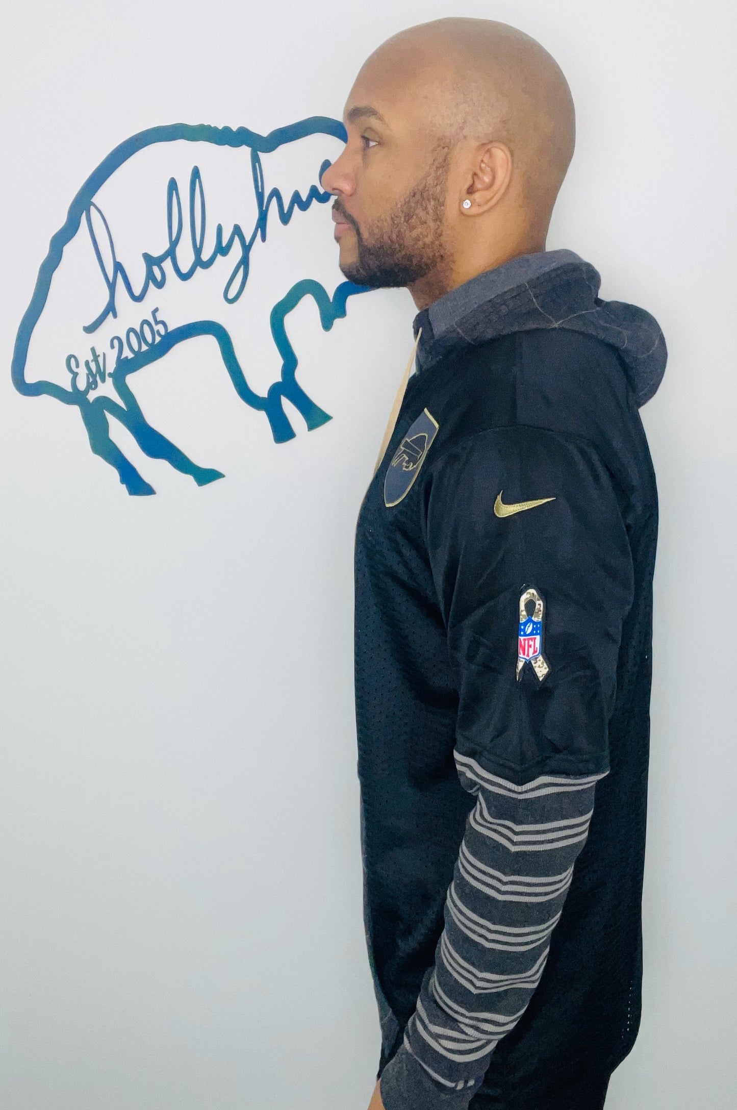 Salute To Service Black #17 Allen Jersey Hoodie Size- Unisex M