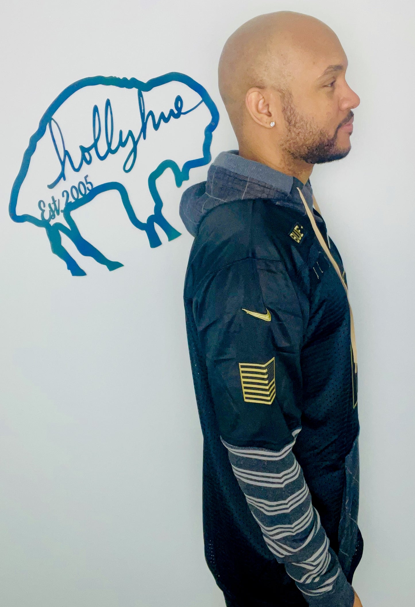 Salute To Service Black #17 Allen Jersey Hoodie Size- Unisex M