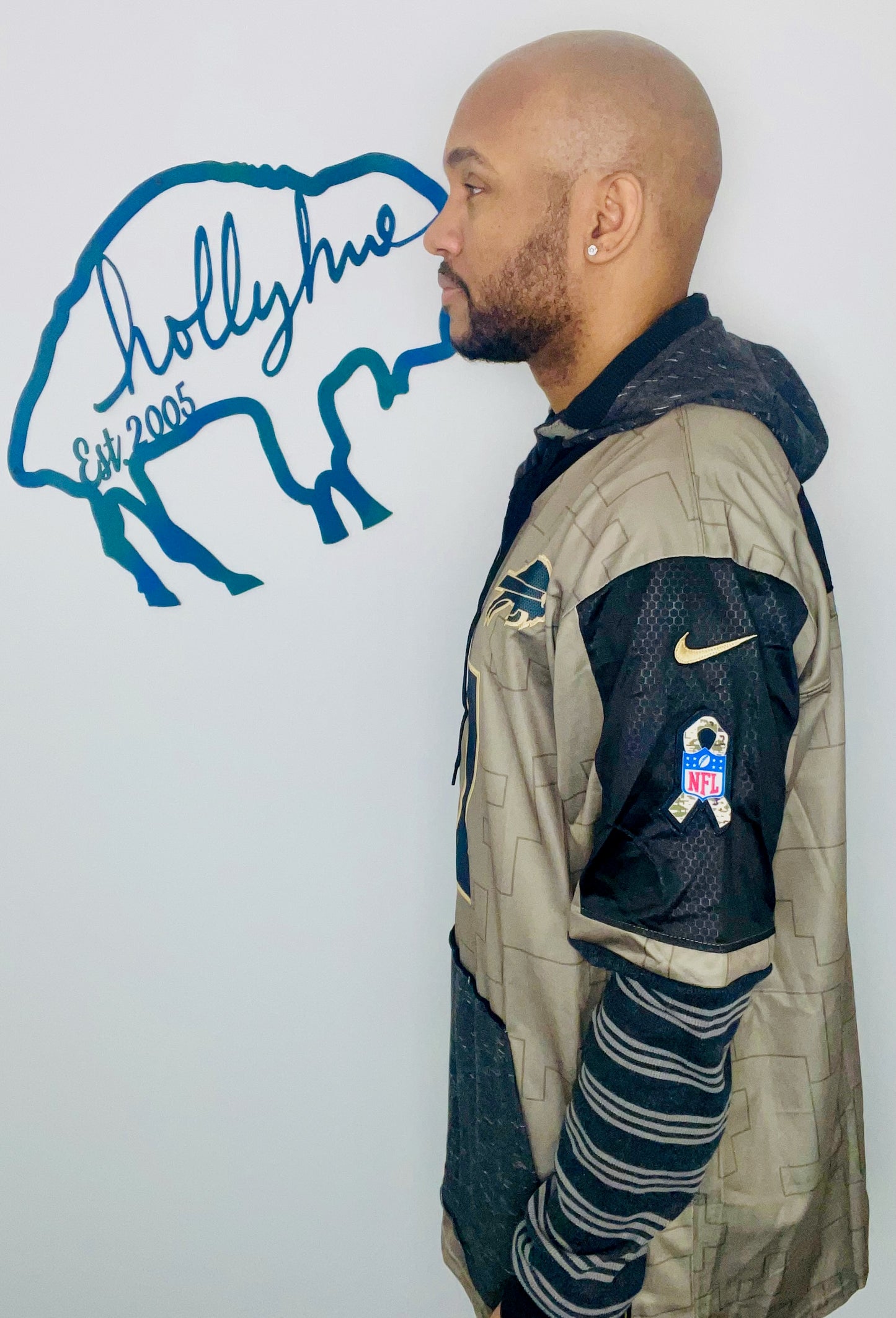 Salute to Service Khaki #17 Allen Jersey Hoodie Size- Unisex XL