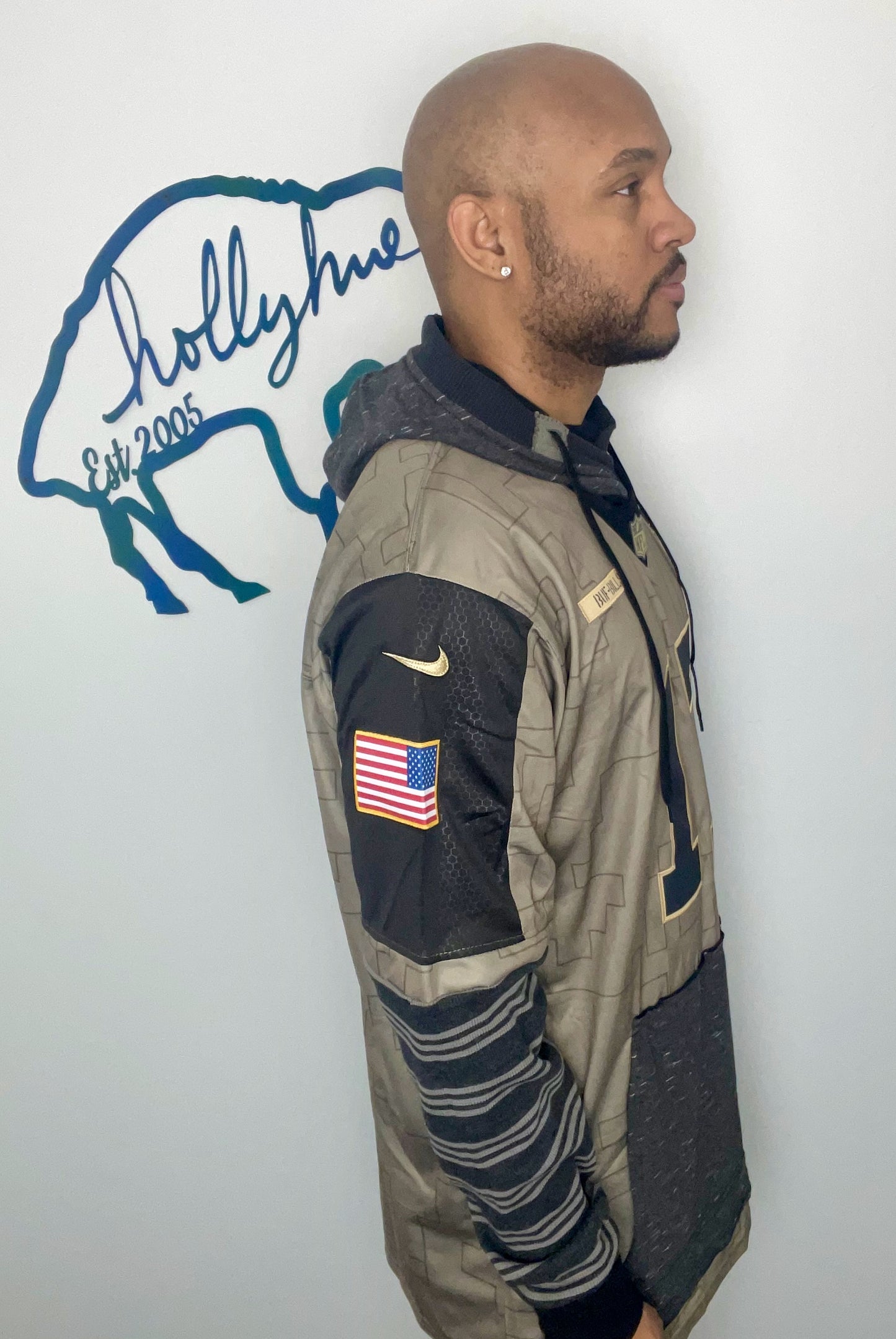 Salute to Service Khaki #17 Allen Jersey Hoodie Size- Unisex XL