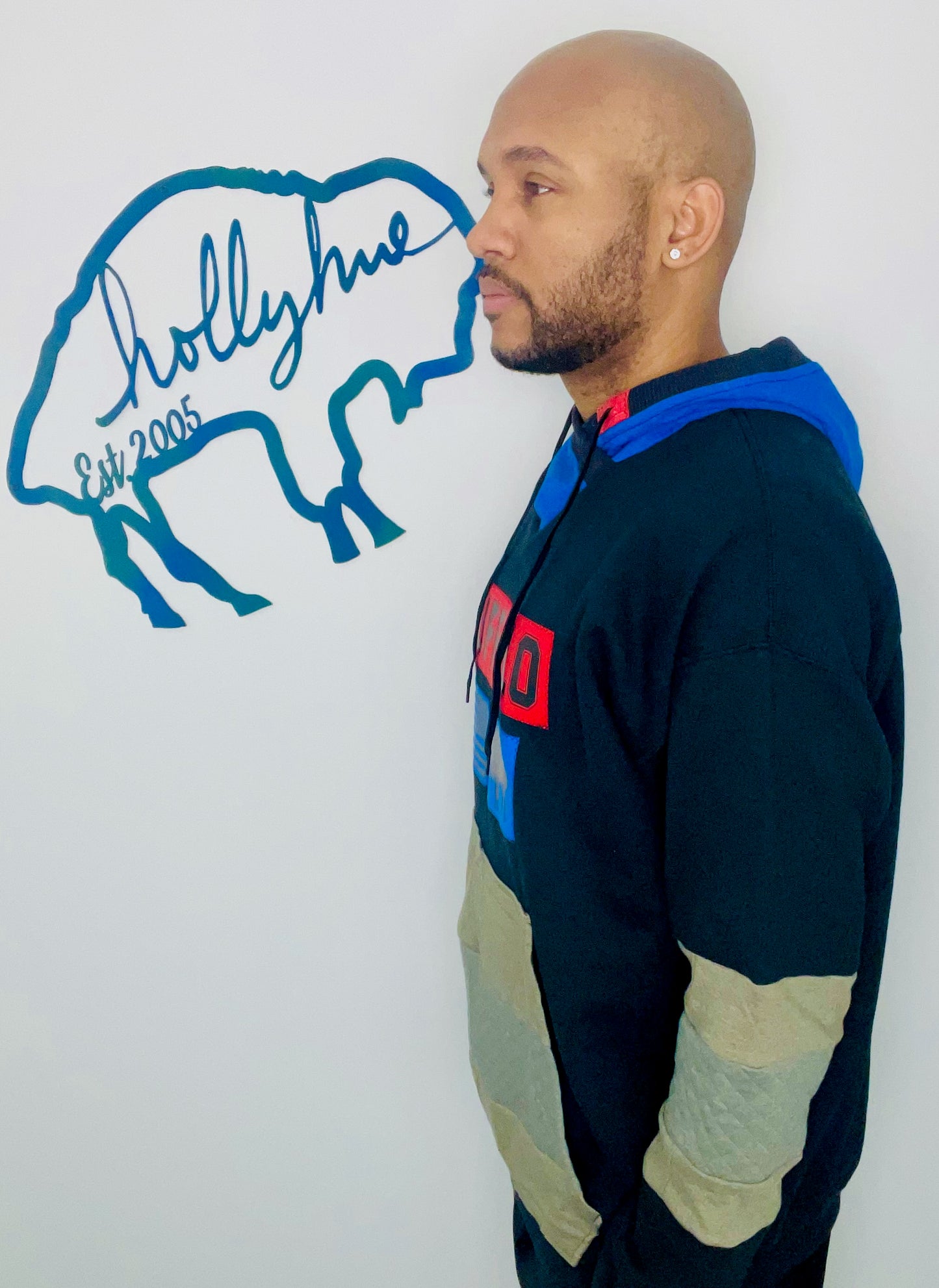Salute To Service Black Buffalo Hoodie Size- Unisex XL/2X