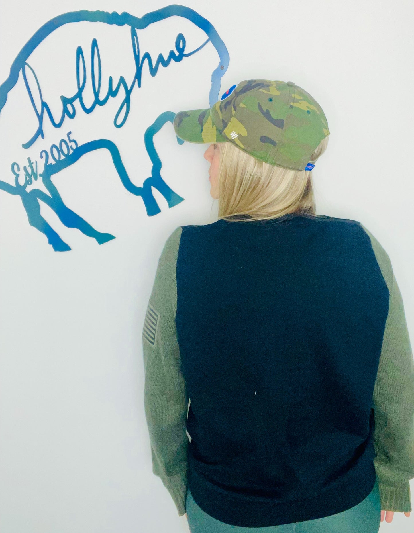 Salute To Service Black and Green Buffalo Crewneck Size- Unisex M/L