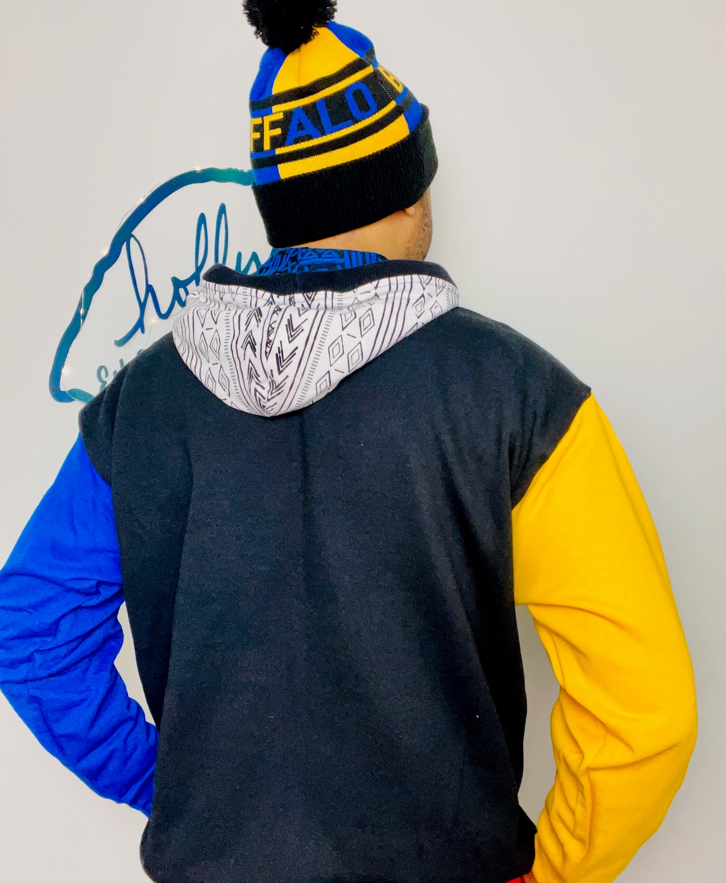 90's Color-Block Buffalo Hockey Hoodie Size- Unisex M/L