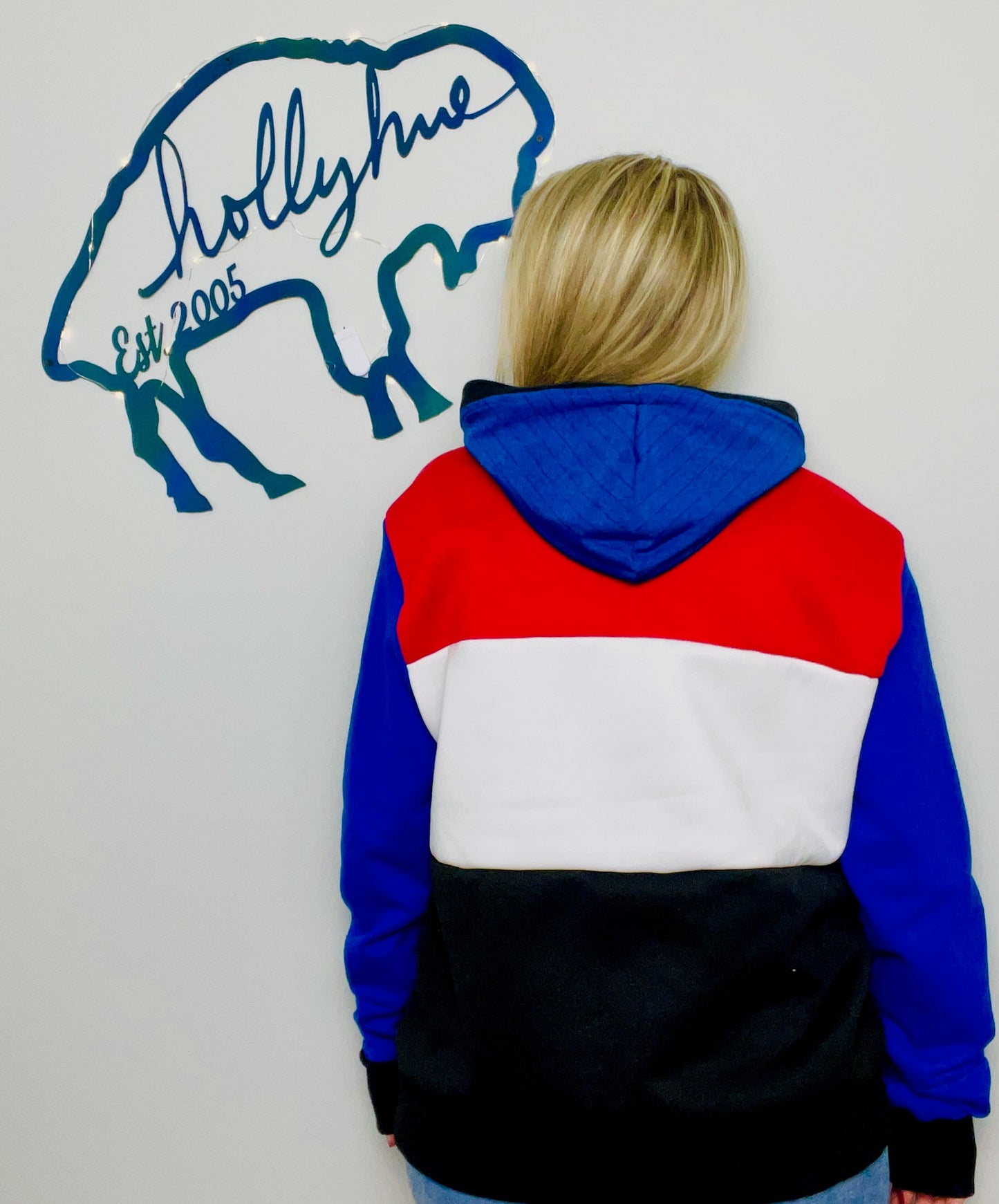 90's Color-Block Buffalo Football Hoodie Size- Unisex M/L