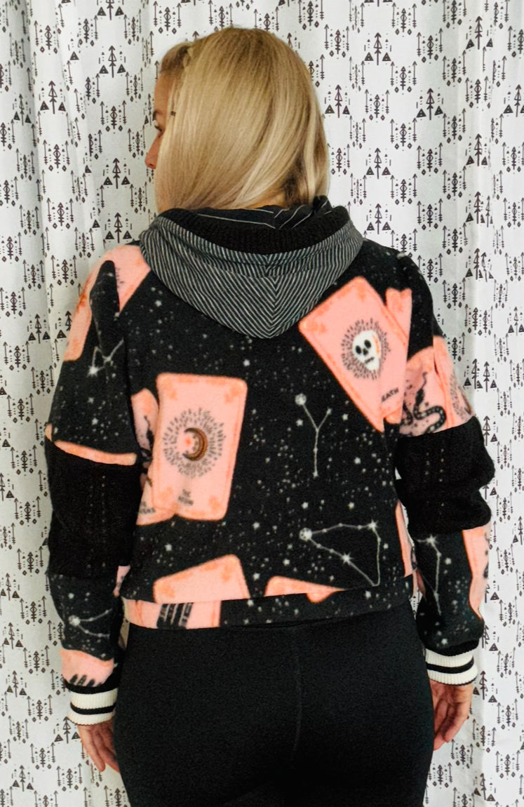 Tarot Card Fleece Crop Hoodie Size- Women’s L/XL