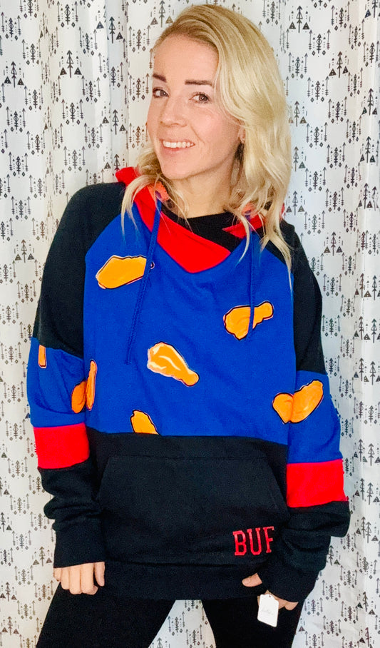 Black Buffalo Wing Hoodie Size- Unisex M/L