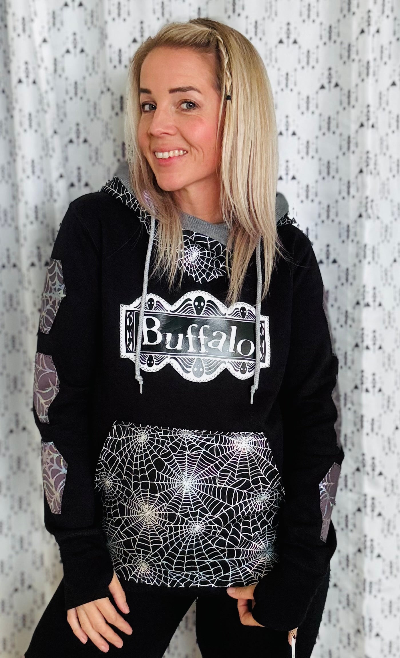 Spiderweb Coffin Hoodie Size- Women’s M/L