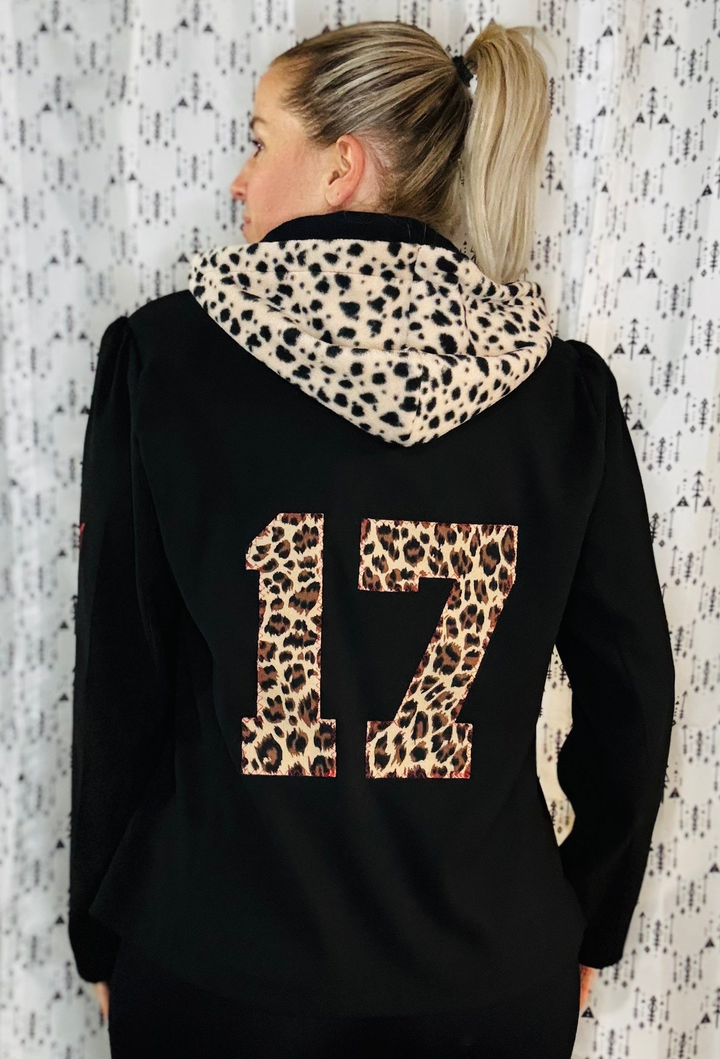 Black & Leopard Buffalo Football Blazer Size- Women's L/XL