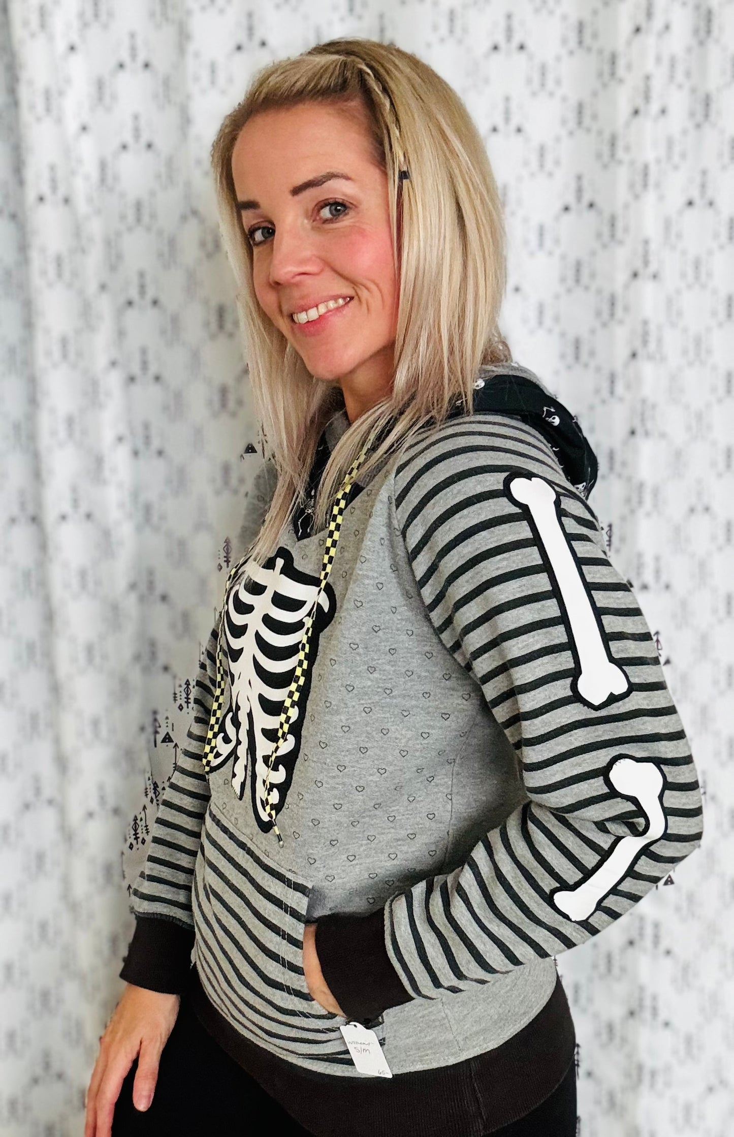 Bones Striped Hoodie Size- Women’s S/M