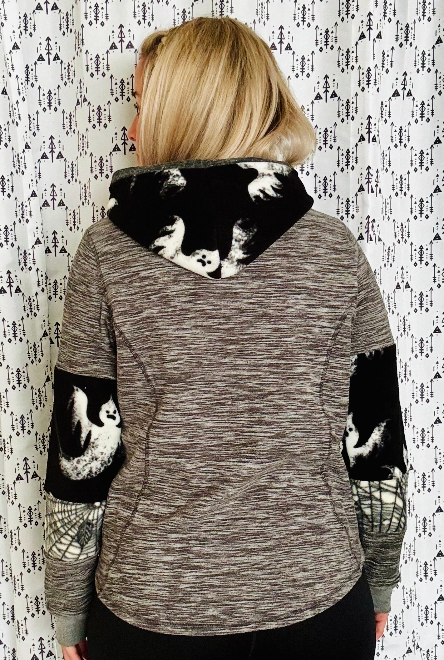 Ghost and Skull Buffalo Hoodie Size- Women’s M/L