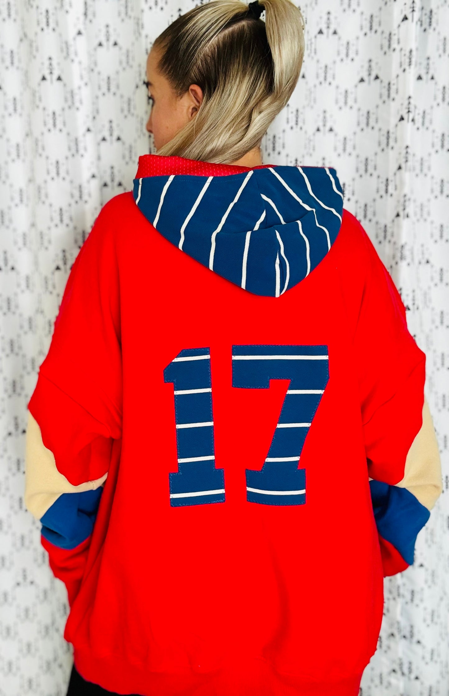 Red #17 BUF Hoodie Size- Unisex XL/2X