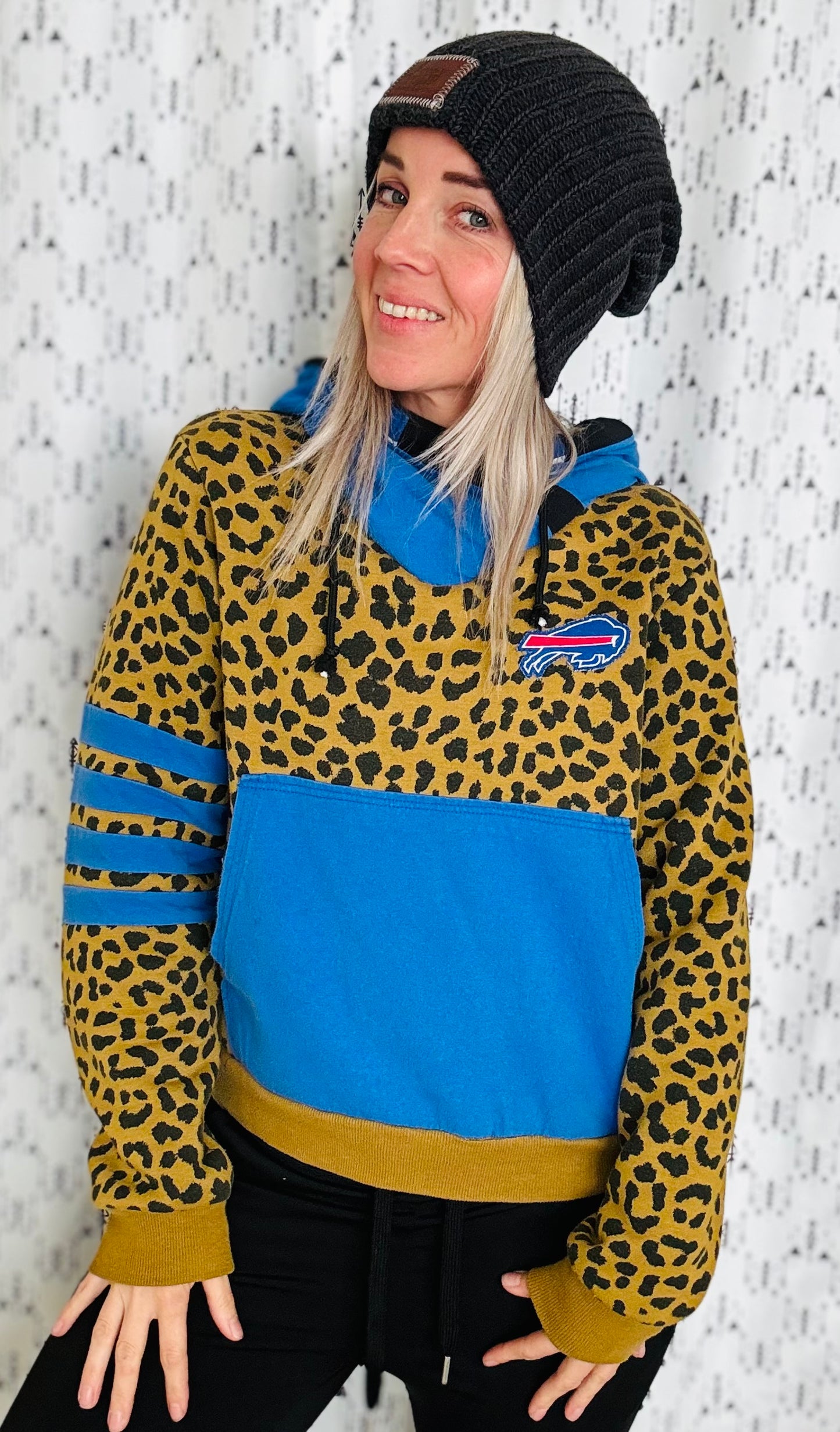 Leopard Buffalo Football Hoodie Women’s Size- M/L